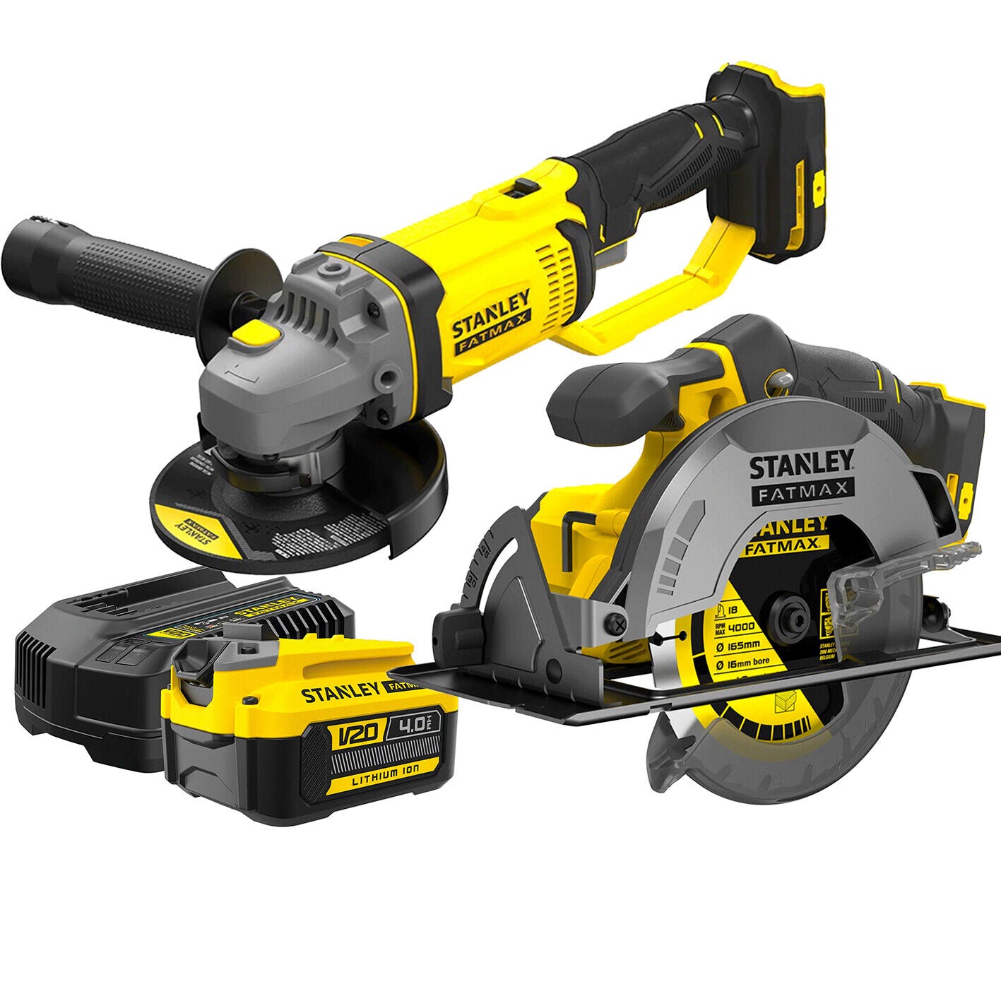 Stanley® Fatmax 18V Combo Kit Cordless Angle Grinder & Circular Saw with Battery