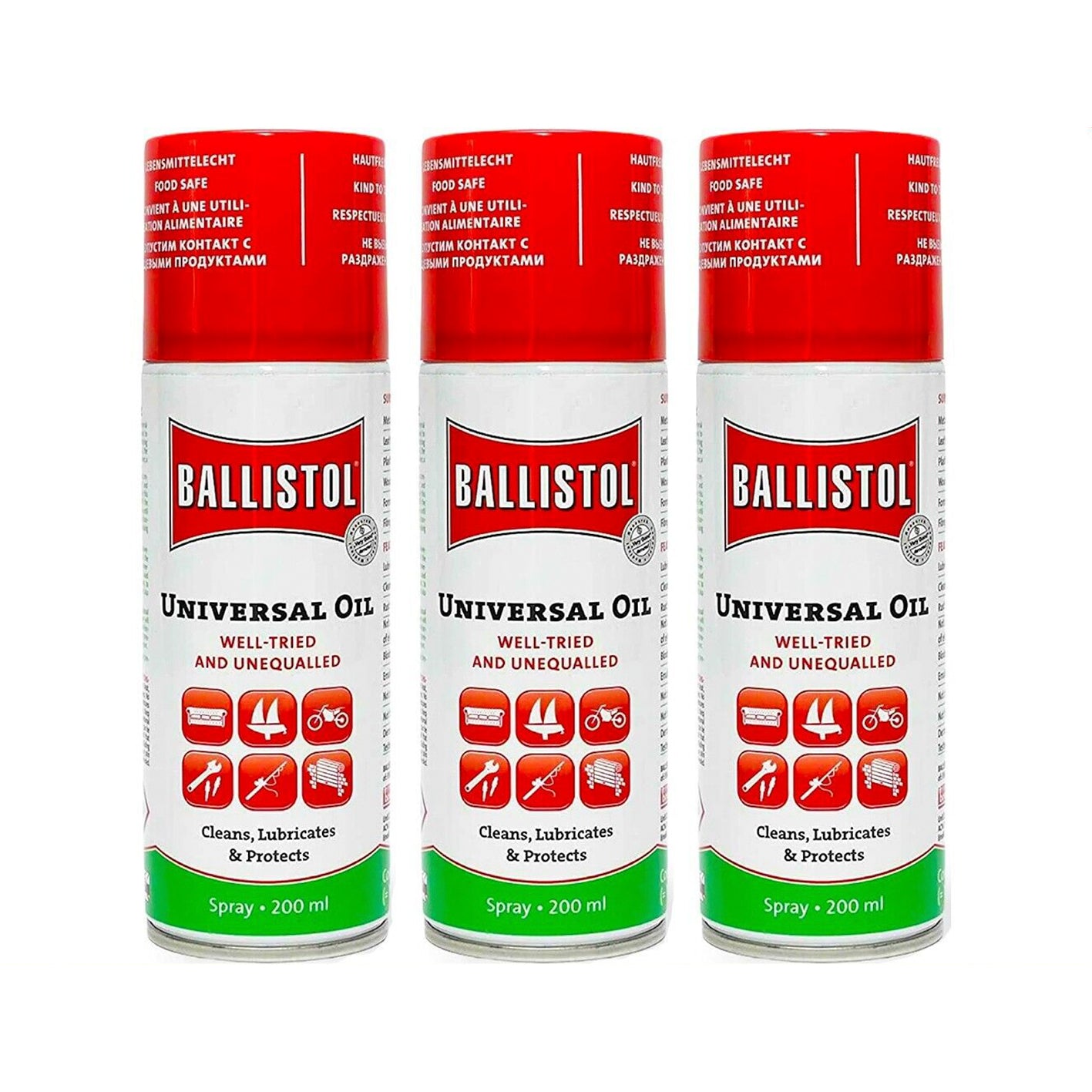 3x Ballistol Lubricant 200ml 155g Cleaning Oil Aerosol Gun Firearm Spray Protect