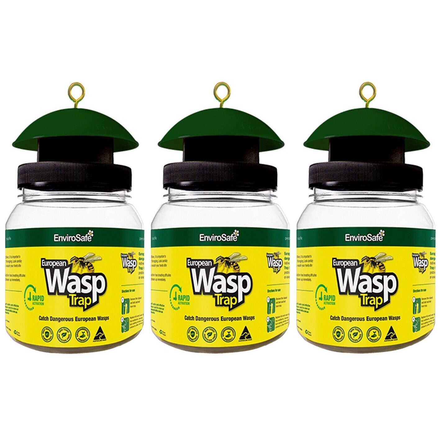 3x Wasp Trap EnviroSafe ® Ultimate with Bait Safe & Easy European Wasps Kill