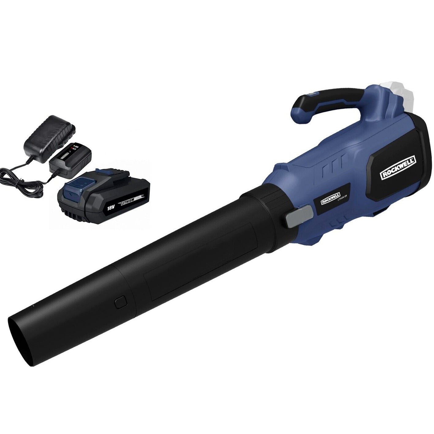 Leaf Garden Blower Rockwell TURBO 18V Kit Battery & Charger Cordless V/Speed PRO