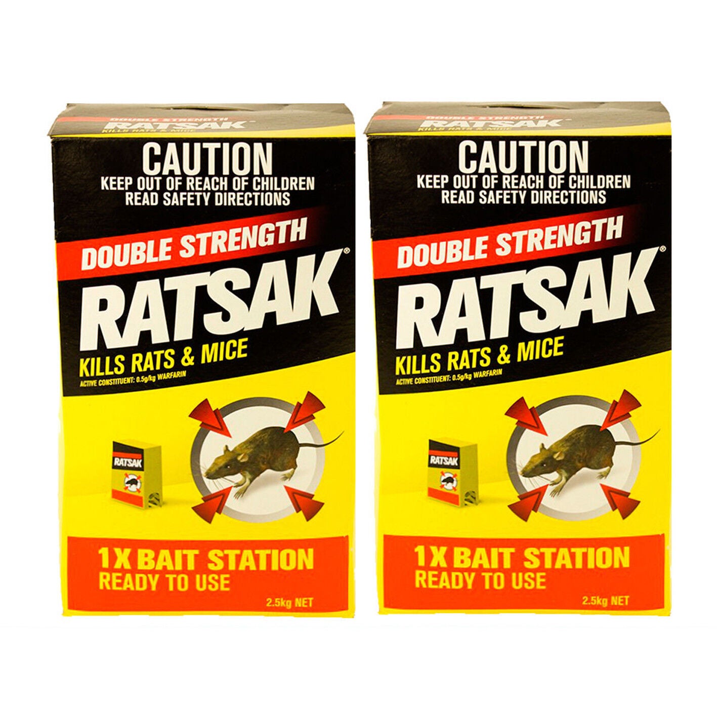 Ratsak Double Strength Huge 5 kg Rat Mouse Killer Mice Rodent Bait Trap Poison