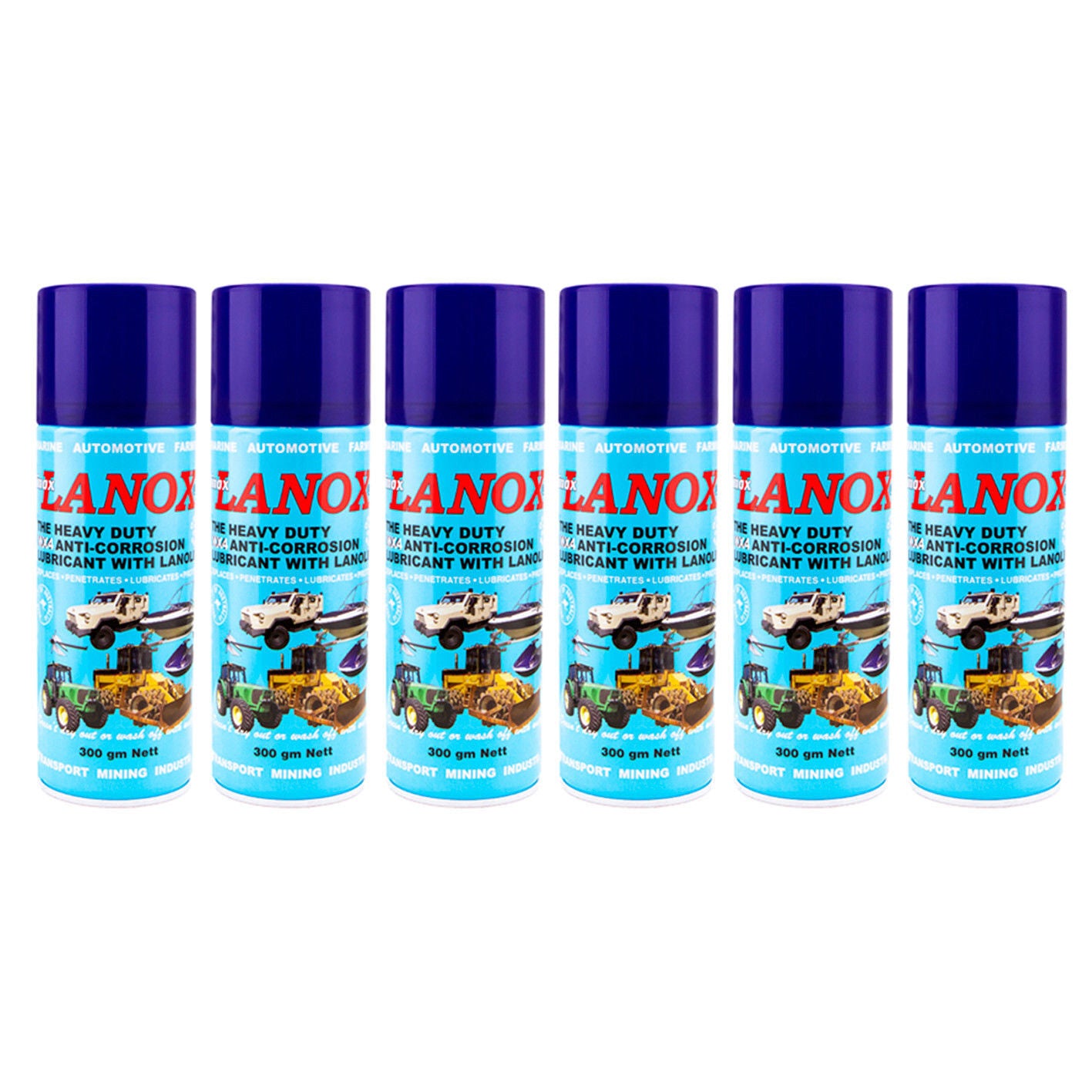 Inox Spray Genuine Lanox® MX4 6x 300gm Anti corrosion lanolin lubricant Marine
