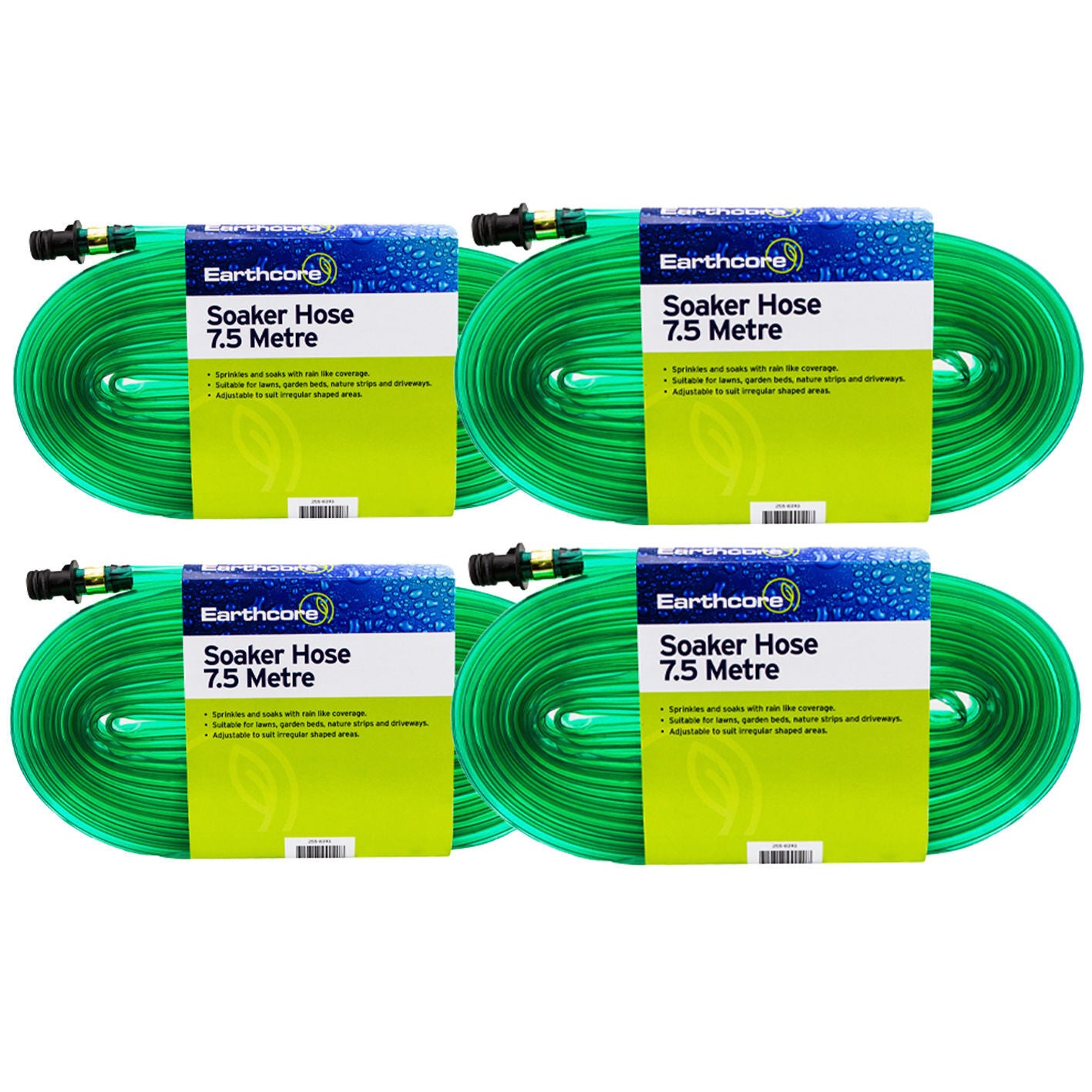 4x Soaker Hose 7.5m PRO Quality Earthcore® Garden Lawn Sprinkler Water DripTube