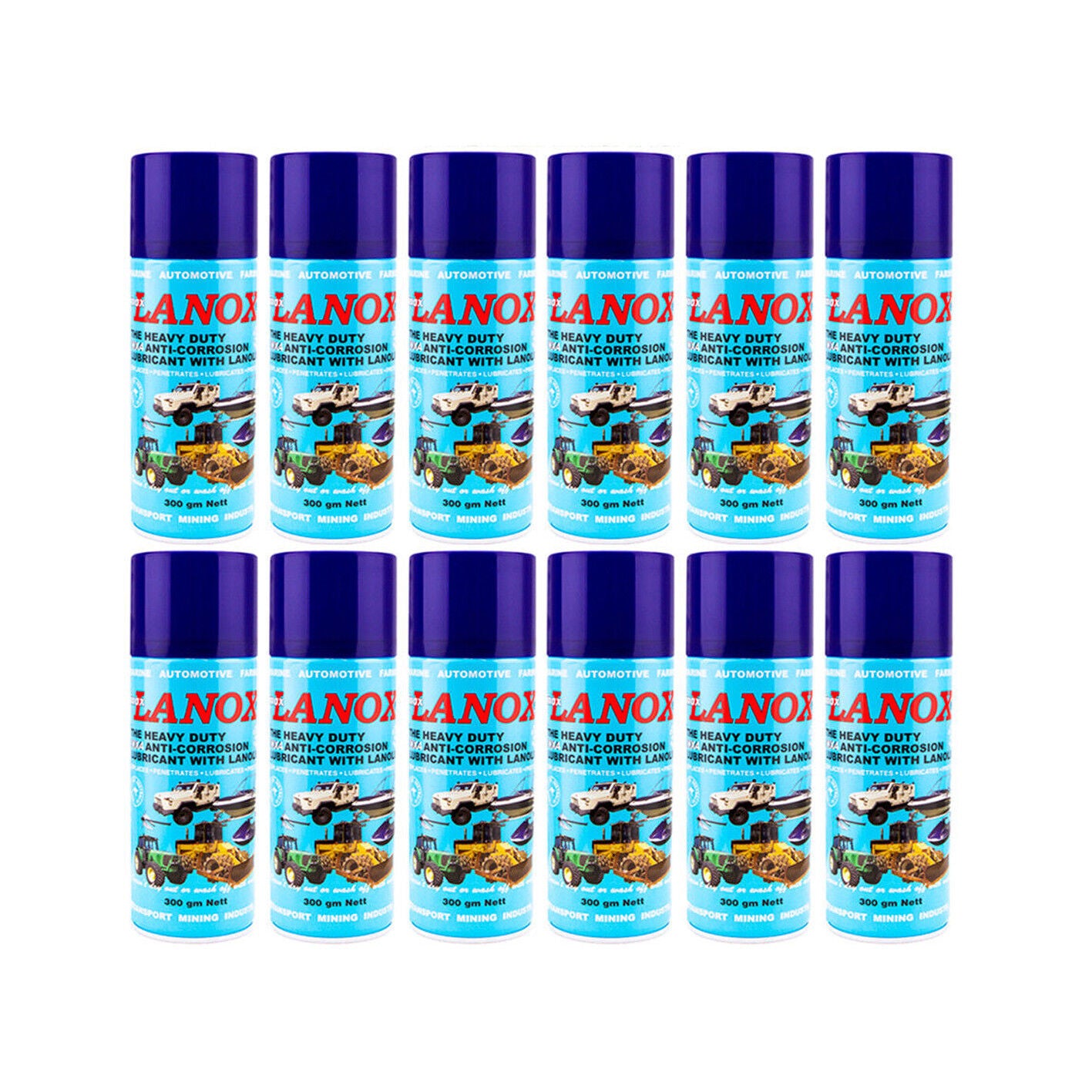 Inox Spray Genuine Lanox® MX4 12x 300gm Anti corrosion lanolin lubricant Marine