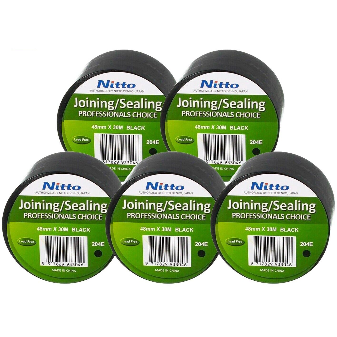 5x Nitto PRO Black Duct Tape 48mm x 30m NIT204EBK Race Sealing Joining Roll