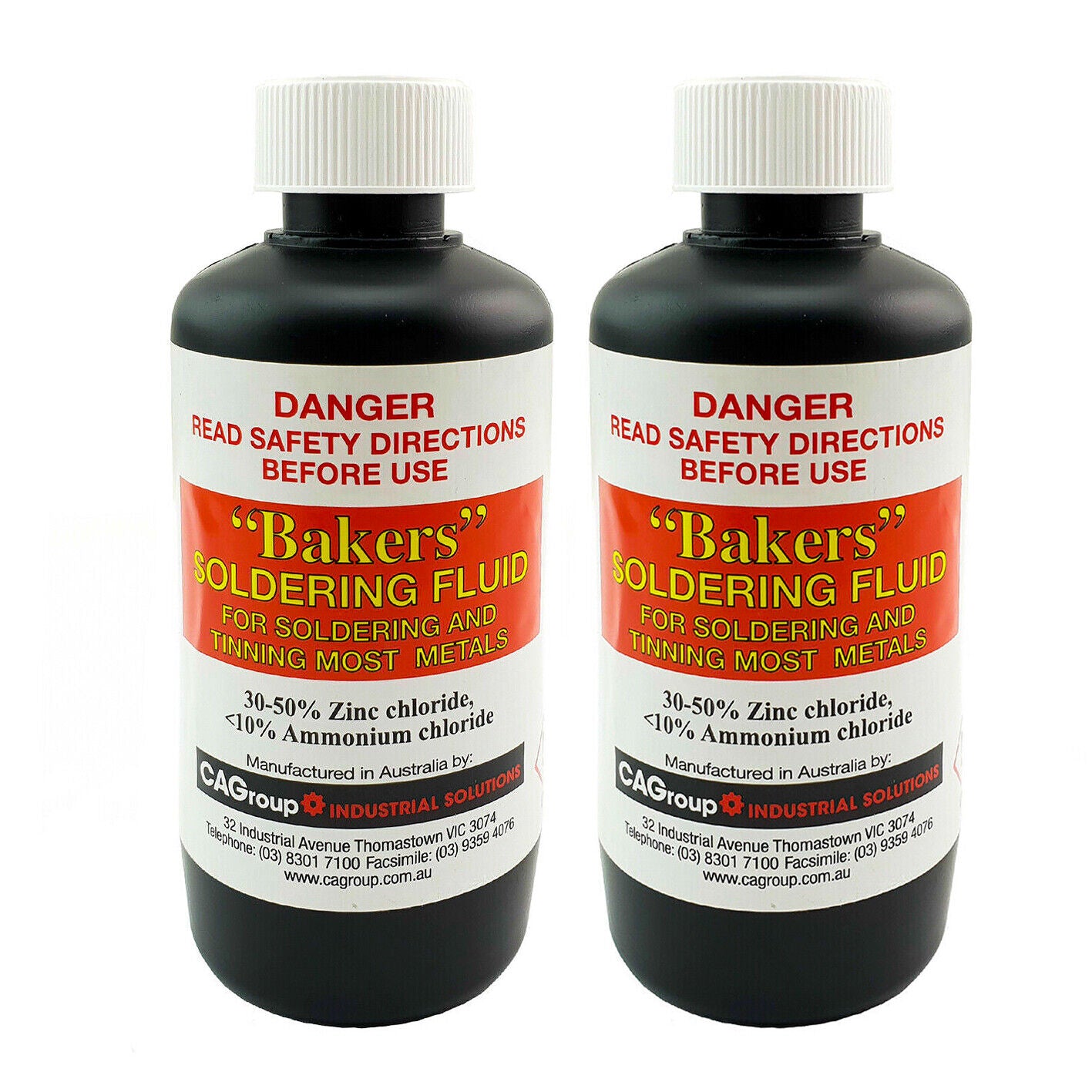 2x Bakers Soldering Fluid 250ml General Purpose Flux Welding Brazing Solder
