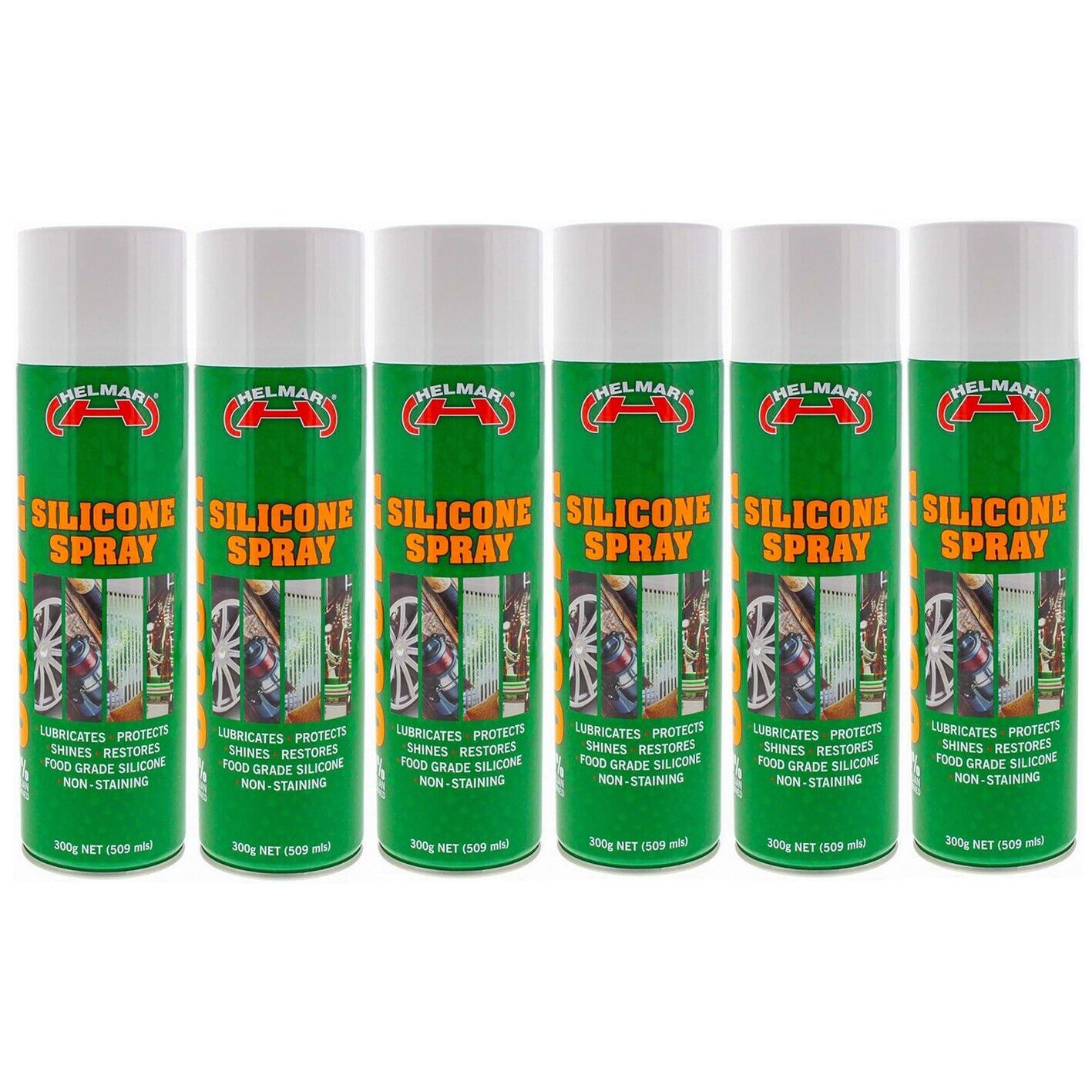 6x Silicone Spray Helmar 300 Lubricant Treadmill Marine Anti Squeak Friction Oil