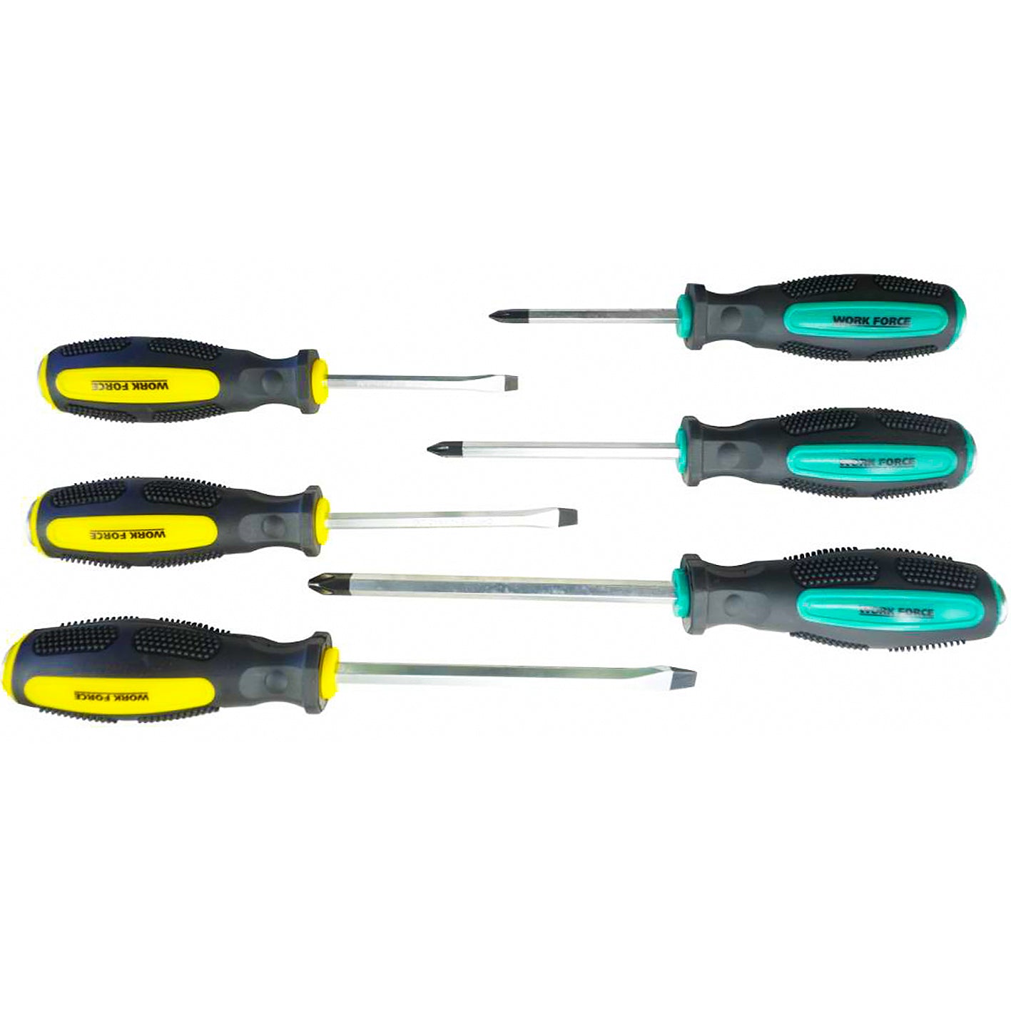 Screwdriver Set 6pc PRO Industrial Quality Tang-Thru Chrv-Van Blades Strike Cap