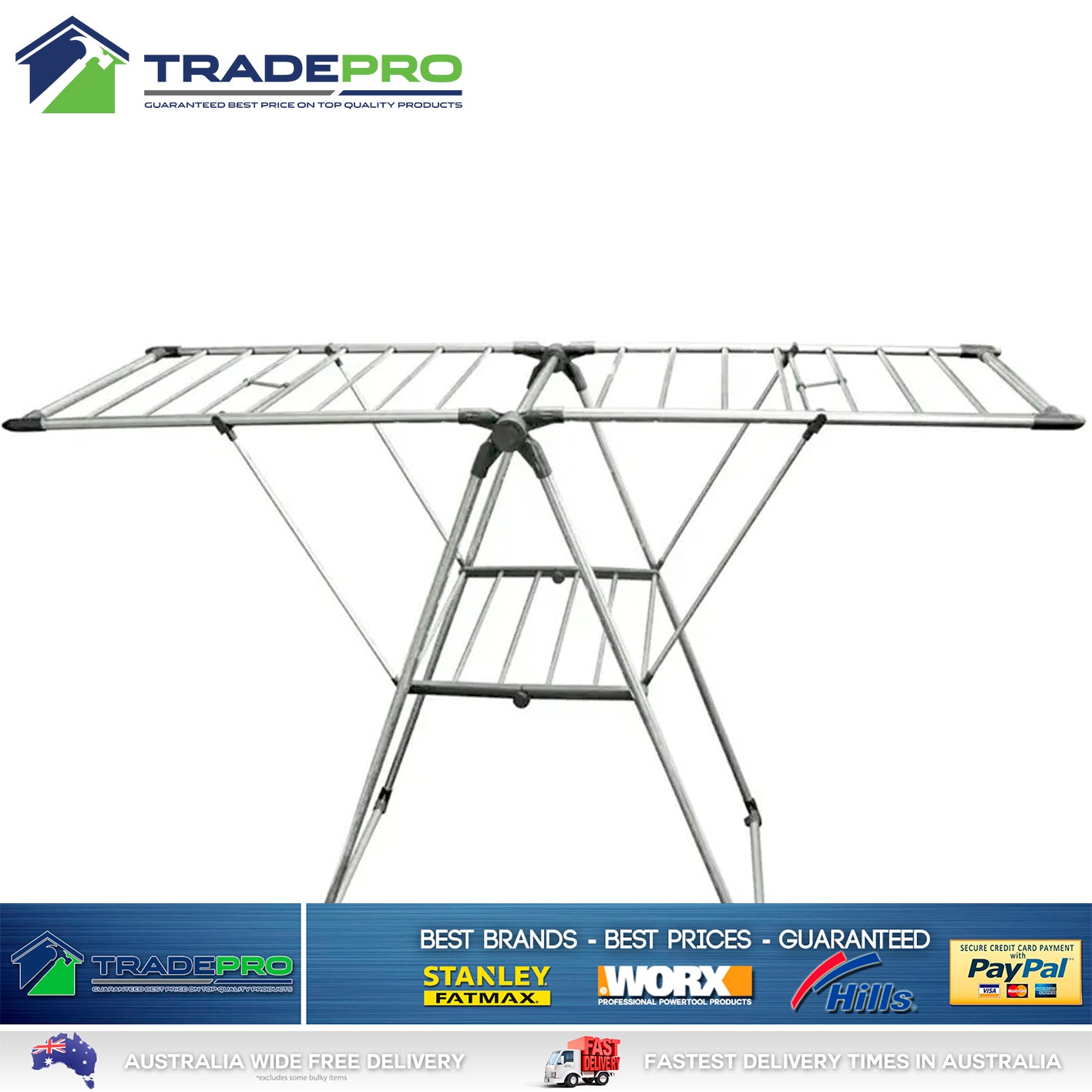 Clothes Line Airer Stainless Steel Two Tier 22 Rail Portable Drying Rack PRO