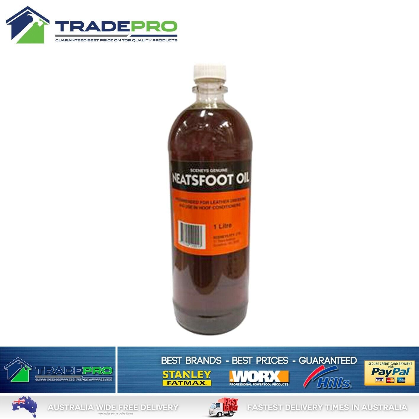 Neatsfoot Oil 1L Restore Preserve Protect Leather Saddlery 1LTR Jackets Horse