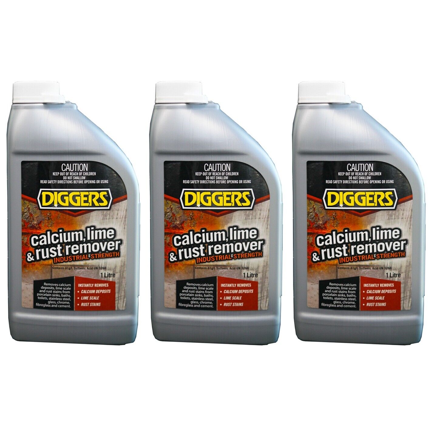 3x Cleaner Calcium Lime Rust CLR Stain Remover 1L Clean Sinks Bath Stainless