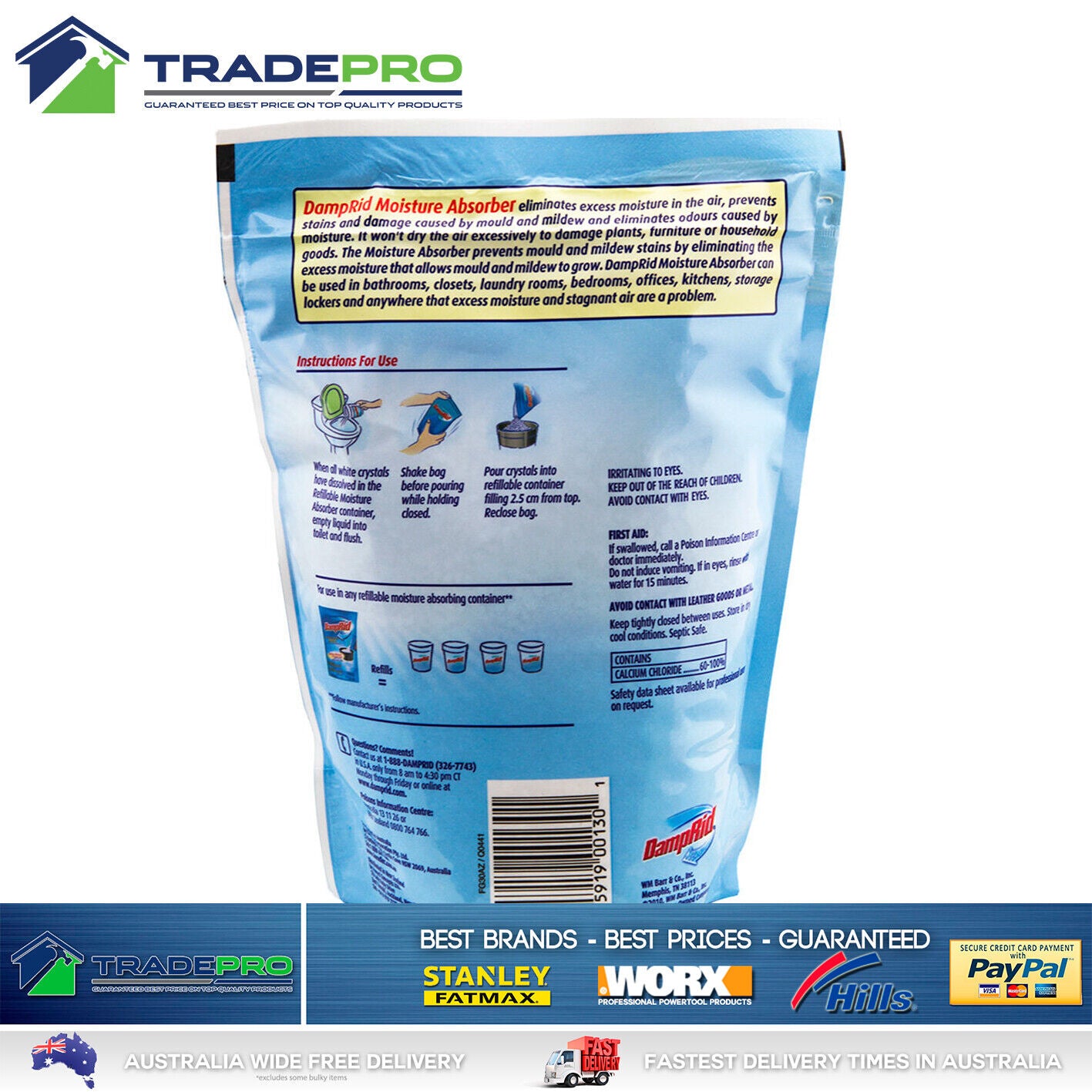 DampRid Refill Moisture Absorber 1.19kg Damp Rid NEW Model Mould Odour Killer