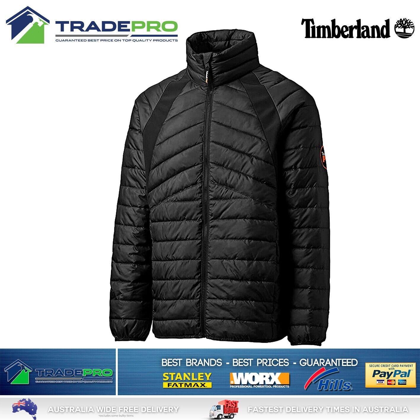 Timberland® Frostwall Jacket Tradies XL PRO Workwear Active Work Black Jumper