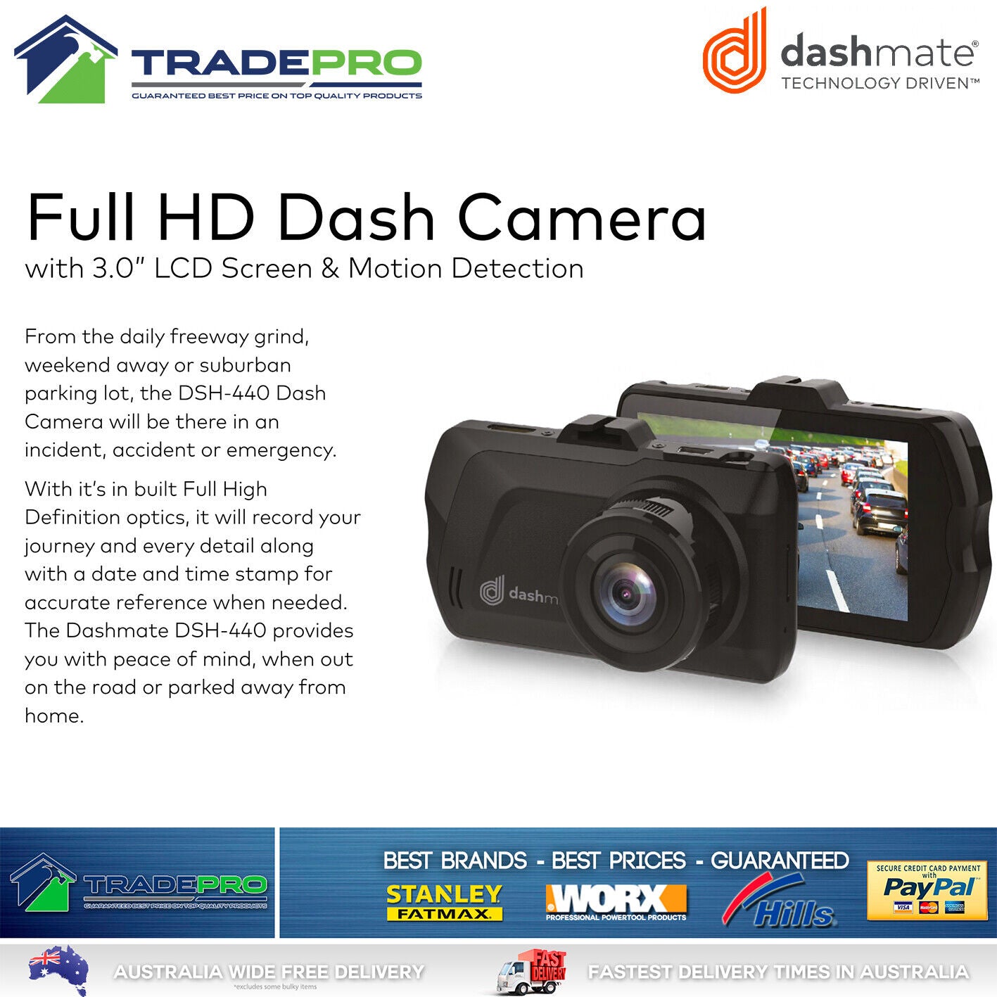 Dash Cam Car Camera Dashmate PRO 1080P HD LCD Video Recorder Motion Detection