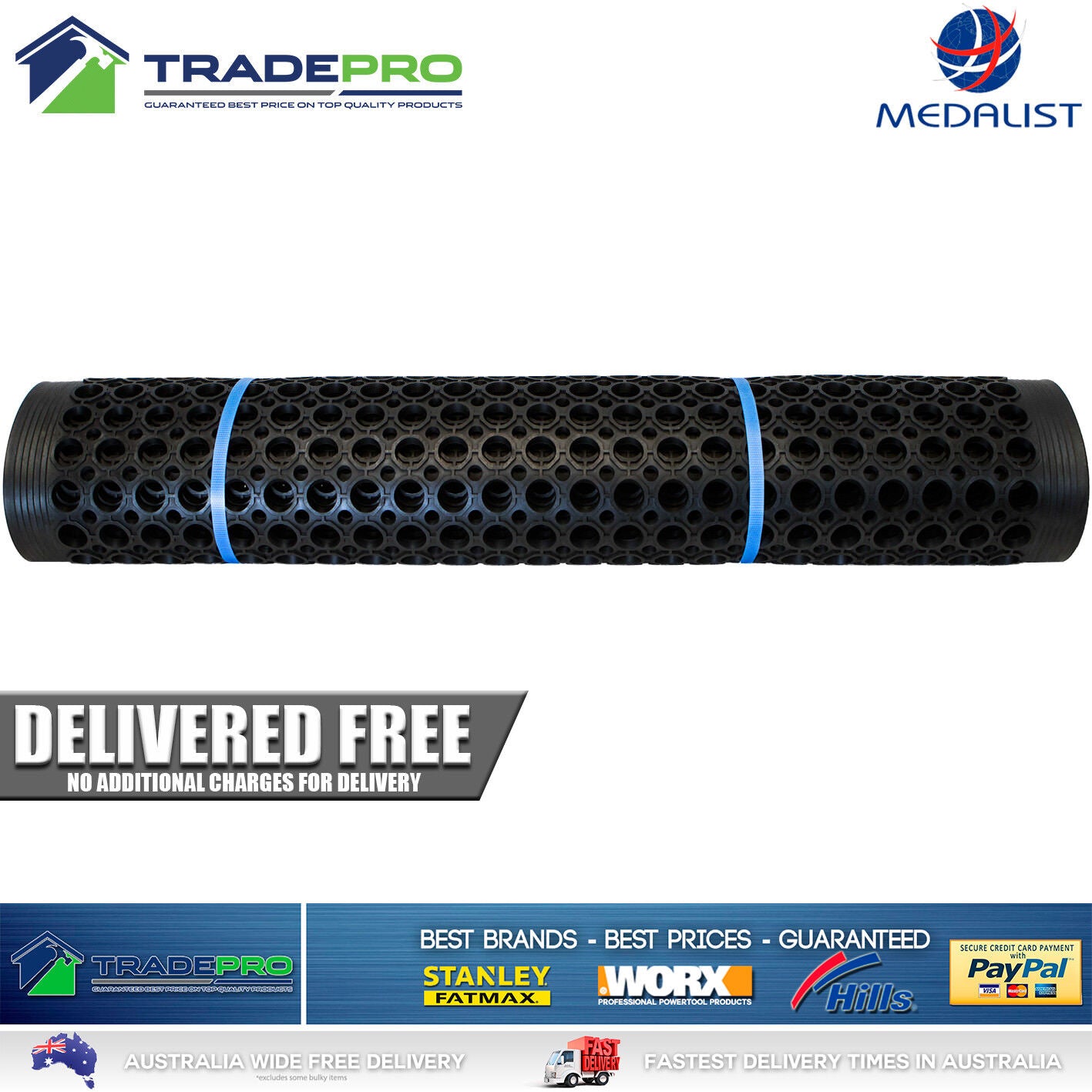 Industrial Rubber Non Slip Mat 1524mm x 914mm 12mm Thick PRO Cargo Quality Ute