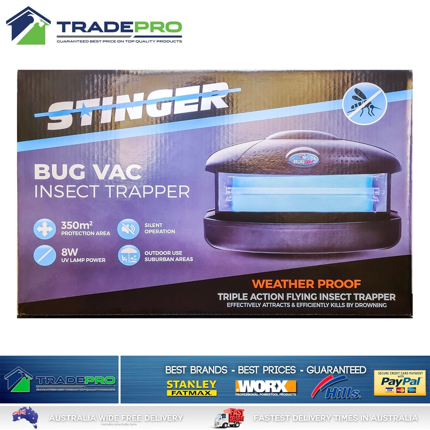 Bug Zapper Vac Ultimate® Killer Insect Mozzies Mosquitoes Moths Midges Sand Fly