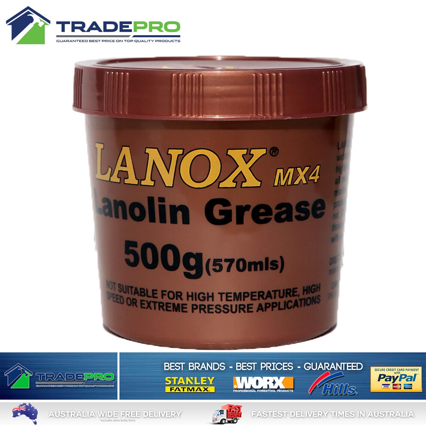 Lanox MX4 Lanolin Grease 500g Metal Timber Leather PRO Anti Moisture & Corrosion