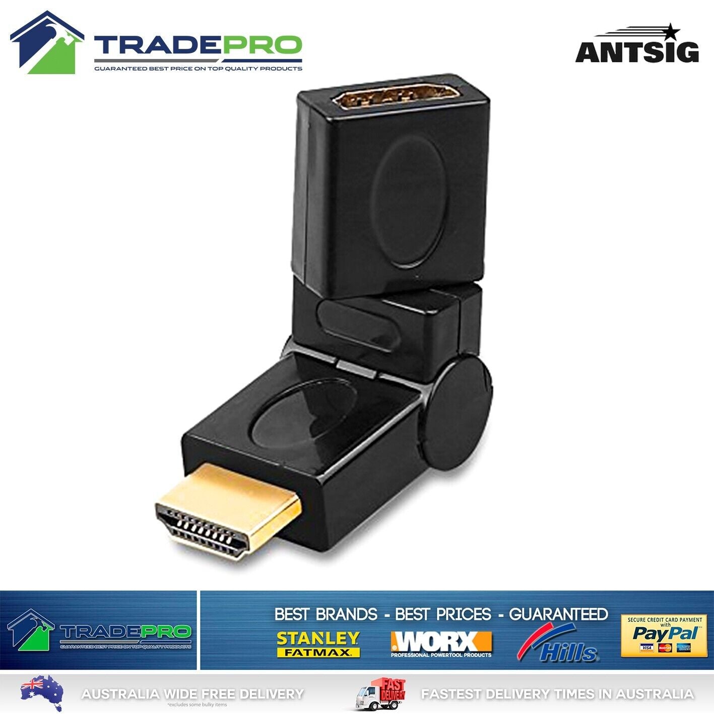 HDMI TV Adaptor Antsig Rotate Or Swivel Input Male to Female Socket Plug PRO