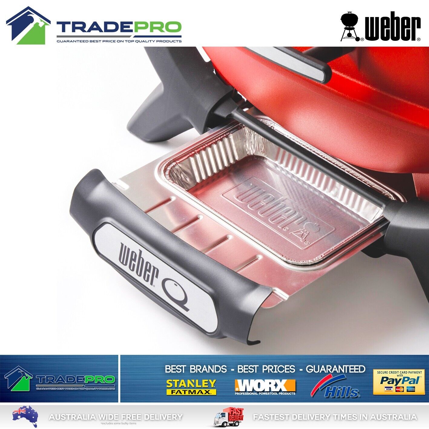 BBQ Weber Q1000 Portable Gas Barbecue Grill Stainless Steel Burner & Hose Baby Q