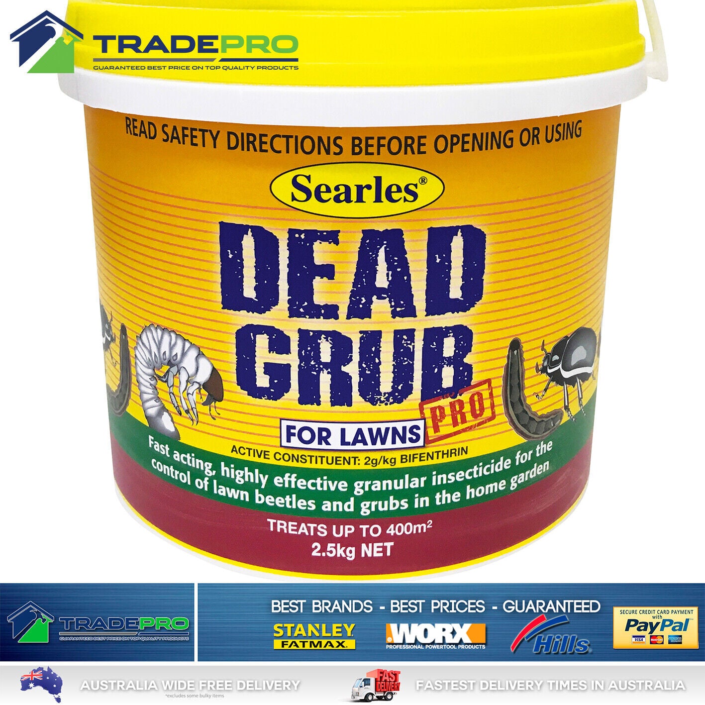 Granular Pesticide Dead Grub 2.5kg Lawn Beetle Killa Bifenthrin Ant Pest PRO