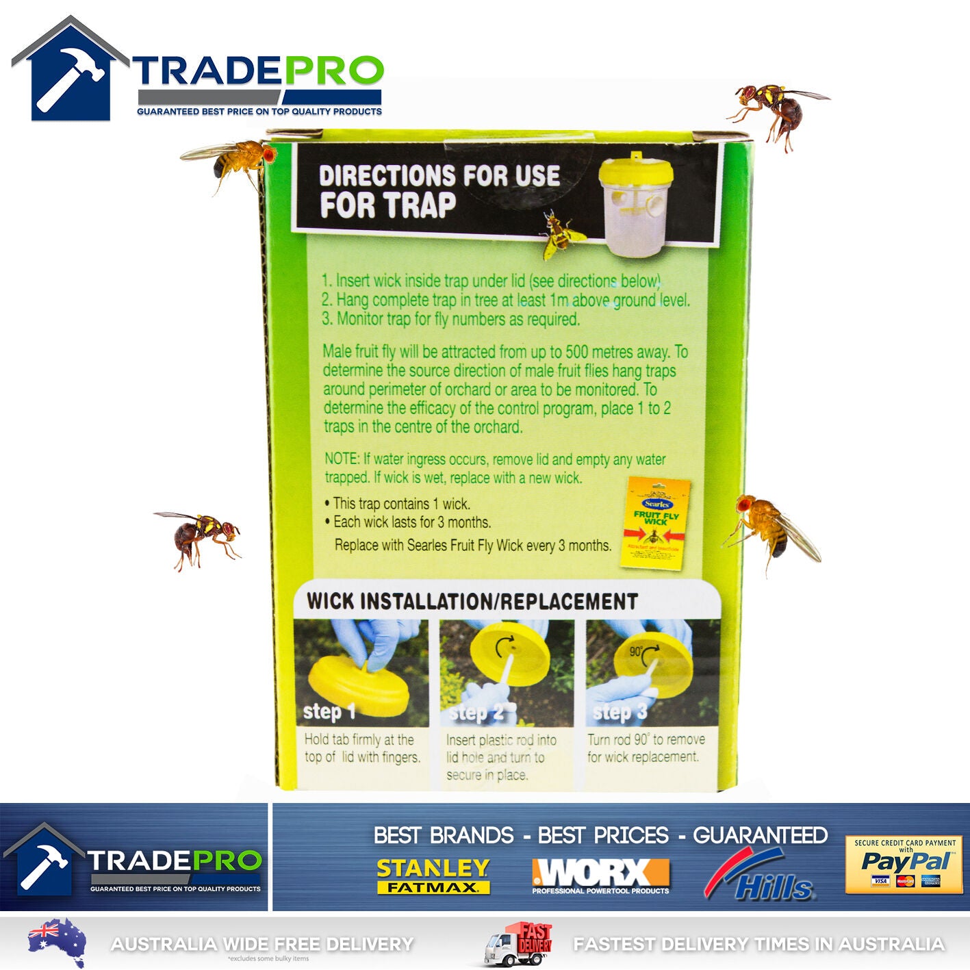 Fruit Fly Trap Searles® Ultimate with Wick Professional Fruit Fly Wasp Catcher