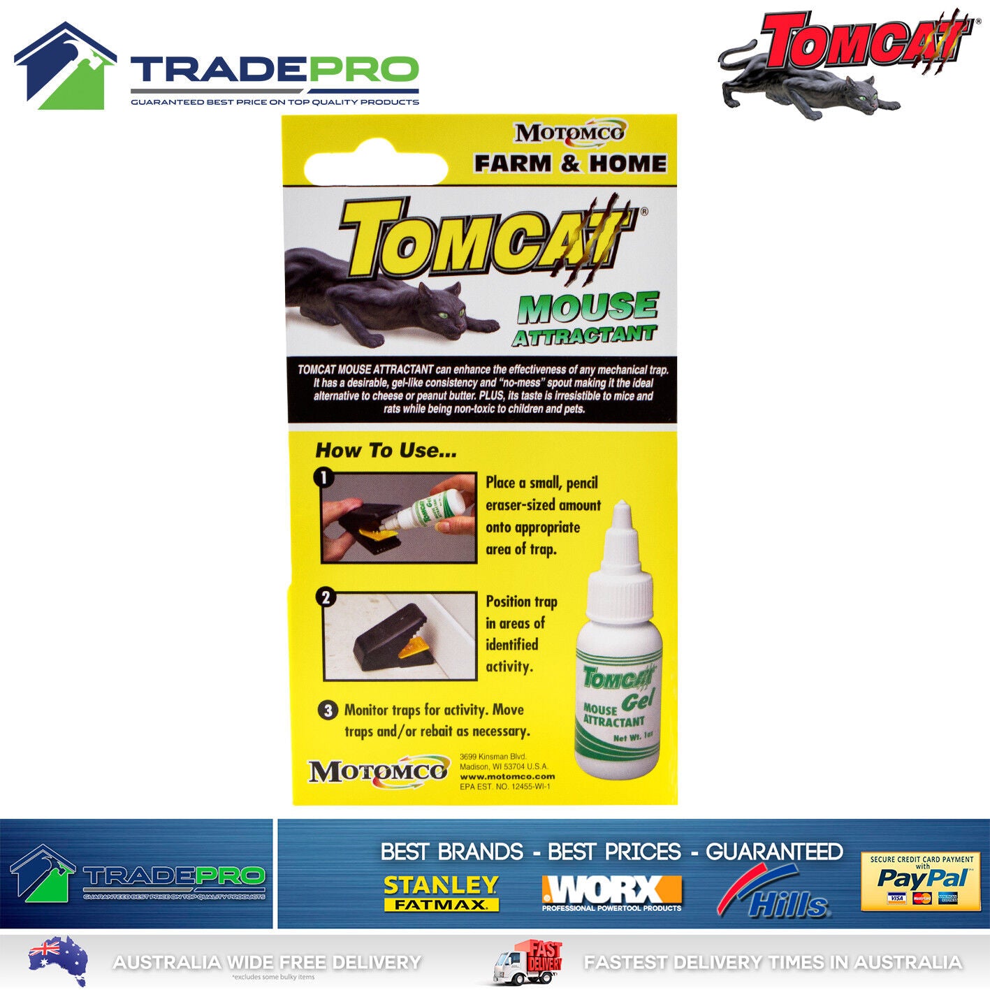 Mouse Attractant Gel Tomcat® Baiting Trap Vermin Rodent Pest Control Bait Kill