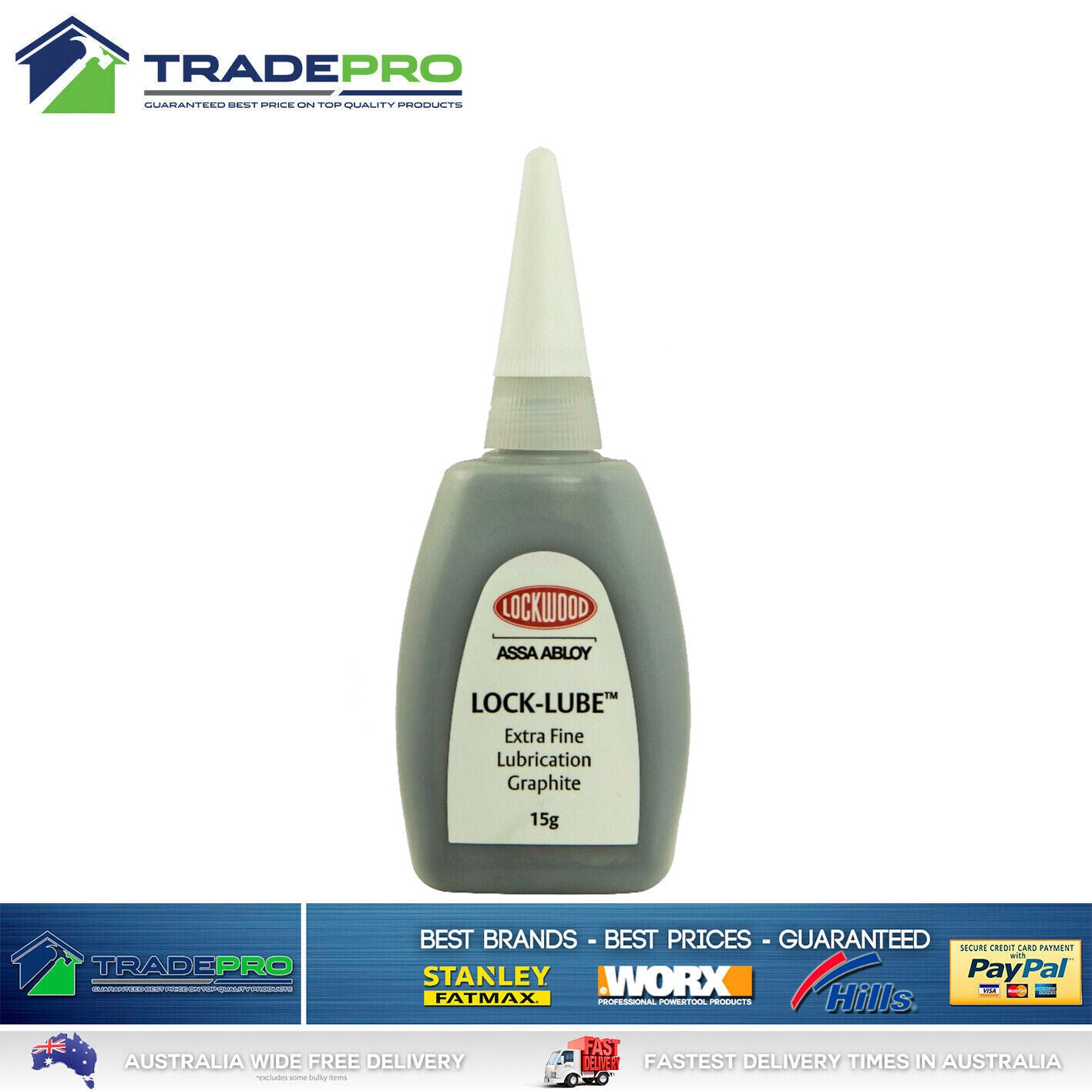 Graphite Powder 15g Genuine Lockwood Extra Fine Dry Lubricant Lock Hinge Lube