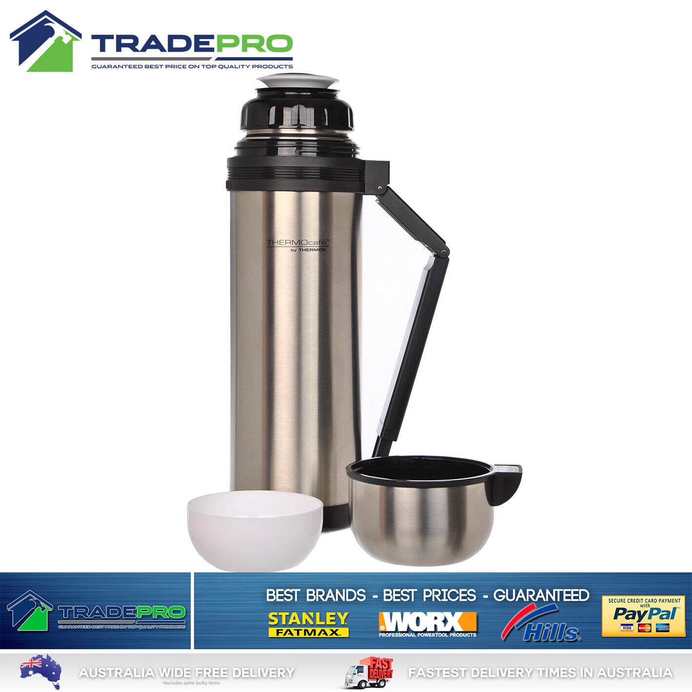 Thermos Flask Stainless Steel 1.8L Vacuum Insulated Bottle Drink Food 1.8 Litre