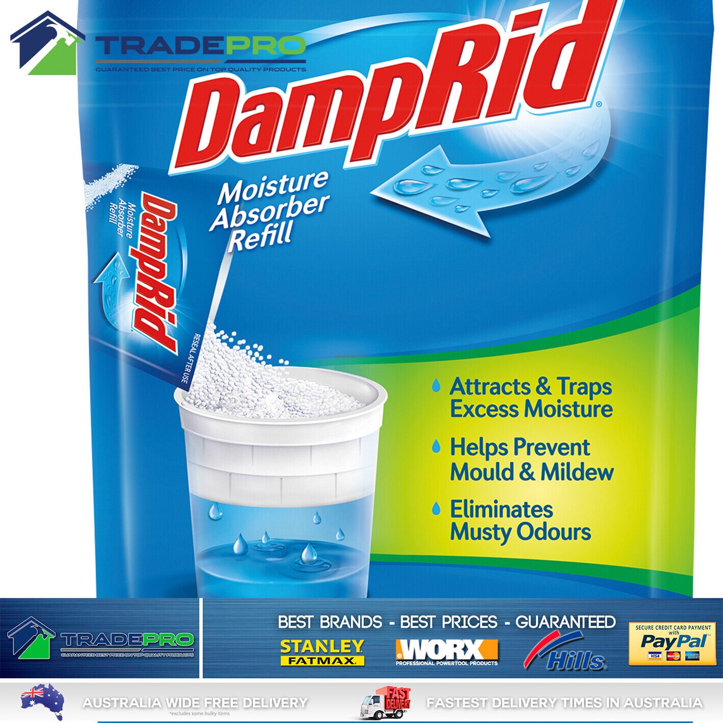 DampRid Refill Moisture Absorber 1.19kg Damp Rid NEW Model Mould Odour Killer