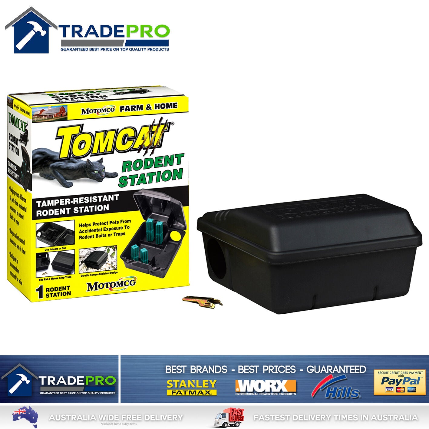 Tomcat Rat Bait Station Genuine PRO GRADE USA Lockable Tamper Weather Proof Trap
