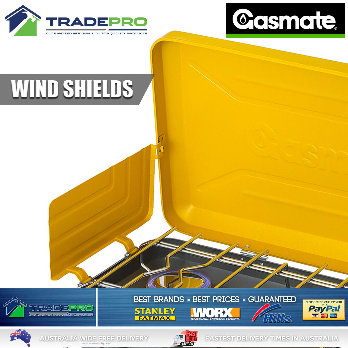 Gas Stove Gasmate® Turbo 2 Burner Camping Portable Cooker BBQ & Gas Hose CS1095