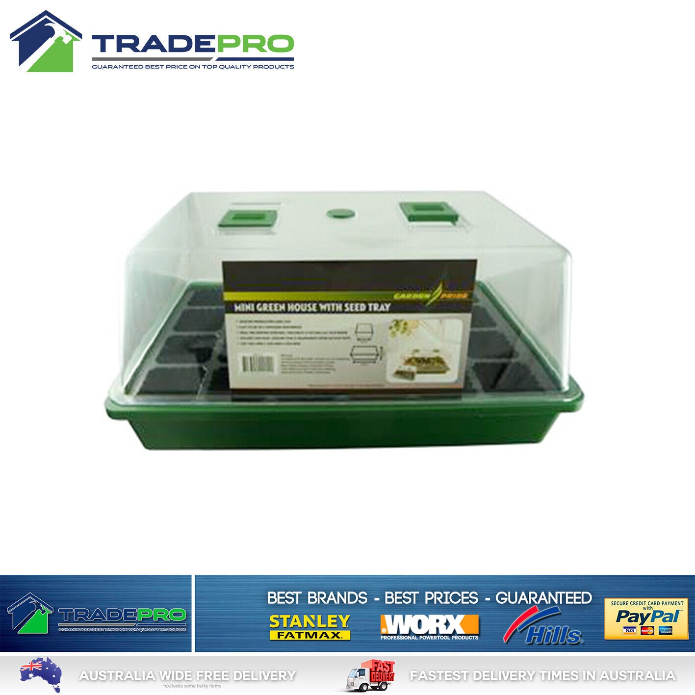 Mini Green House With 24 Cell Seed Tray Indoor Outdoor Garden Cuttings Growing