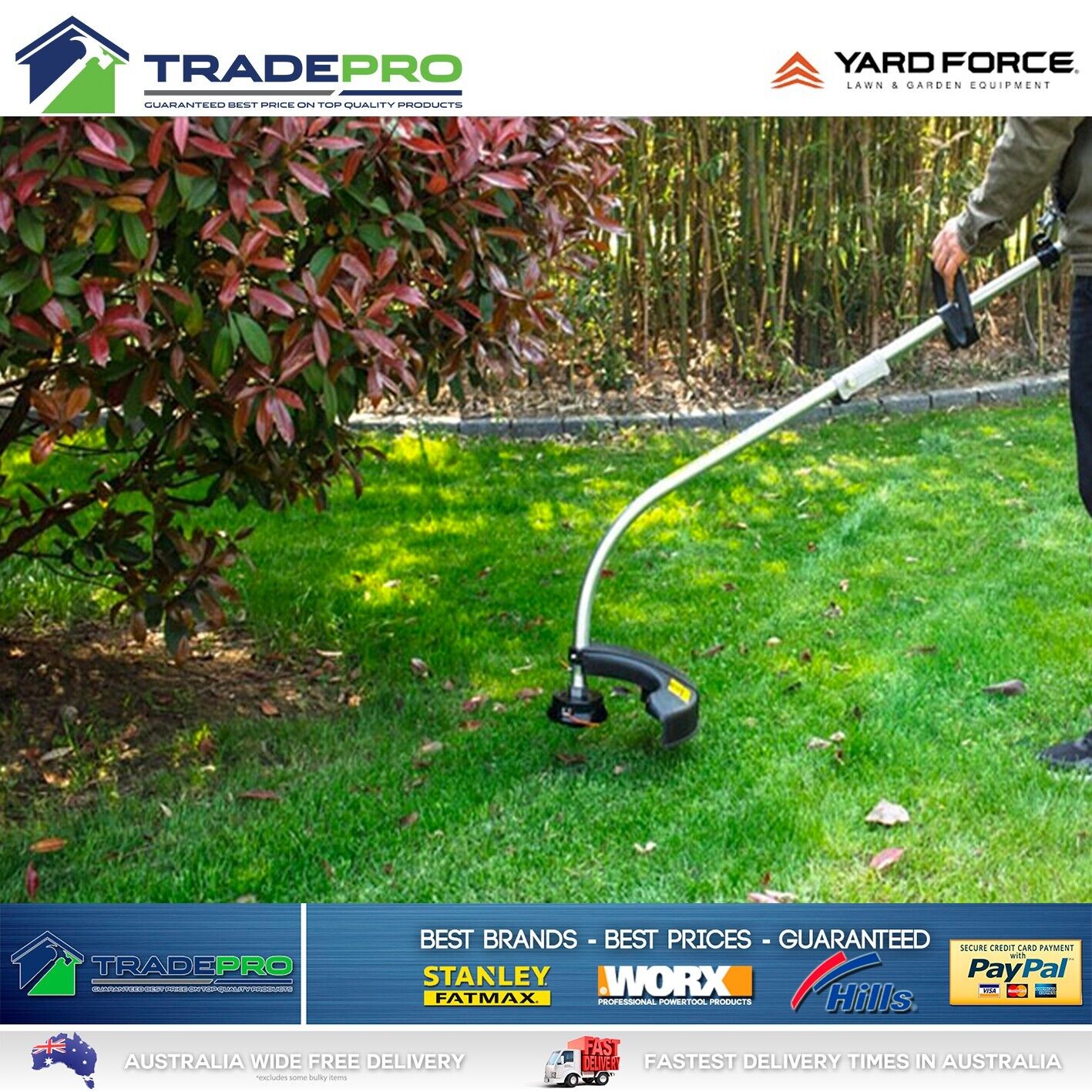 Genuine Yardforce® Heavy Duty 26cc Ezy-Start Whipper Snipper Grass Trimmer Edger