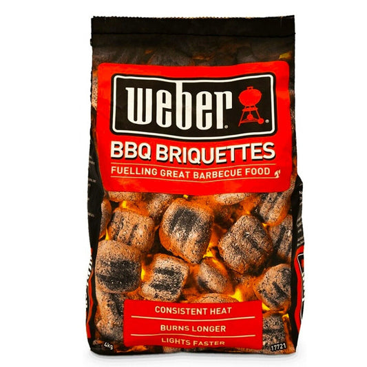 Weber Heat Beads BBQ Briquettes 4kg PRO Burn Low Odour Kettle Cooking Charcoal
