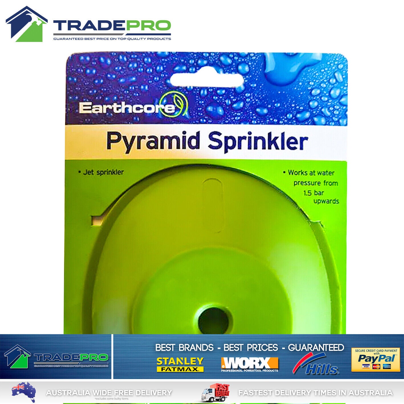 Lawn Sprinkler Pyramid Jet Multi Pressure Grass Garden Watering Dads Favourite