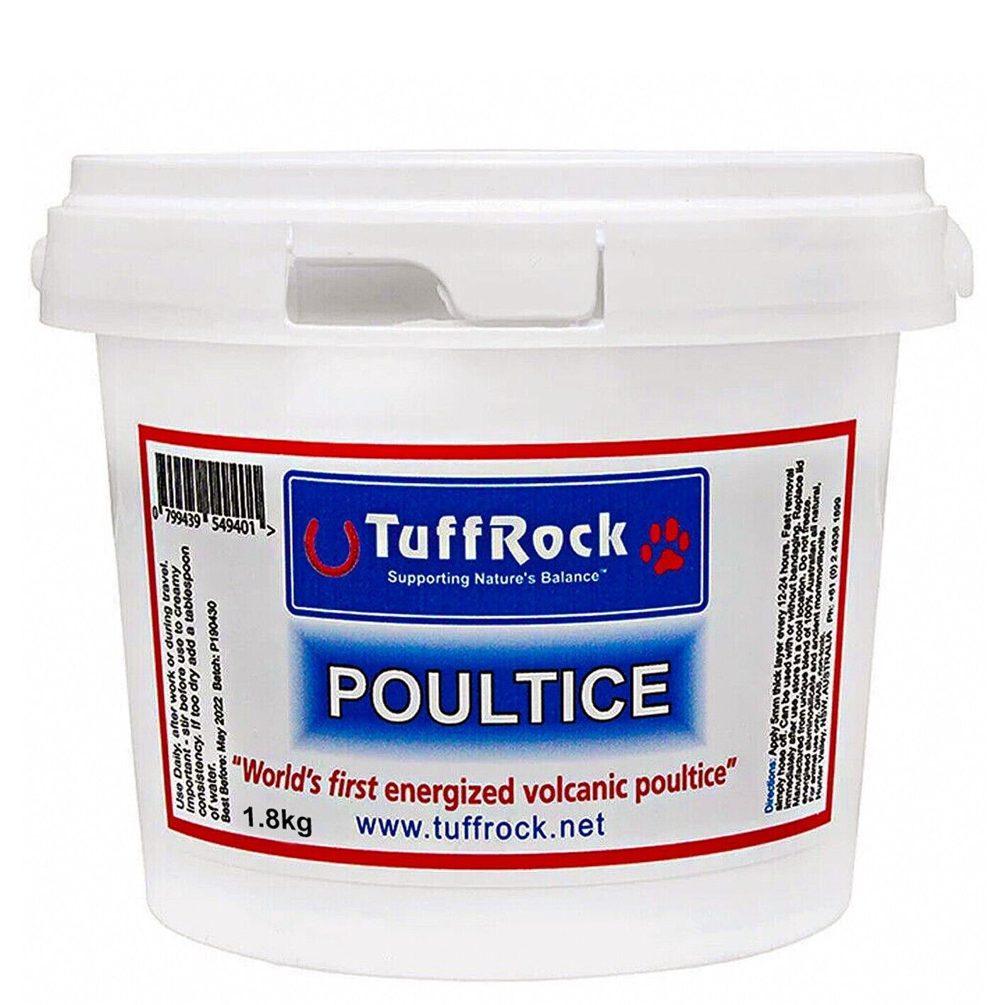 Tuffrock Poultice 1.8kg Equine Horse Wound Dressing Swell Healer Recovery PRO