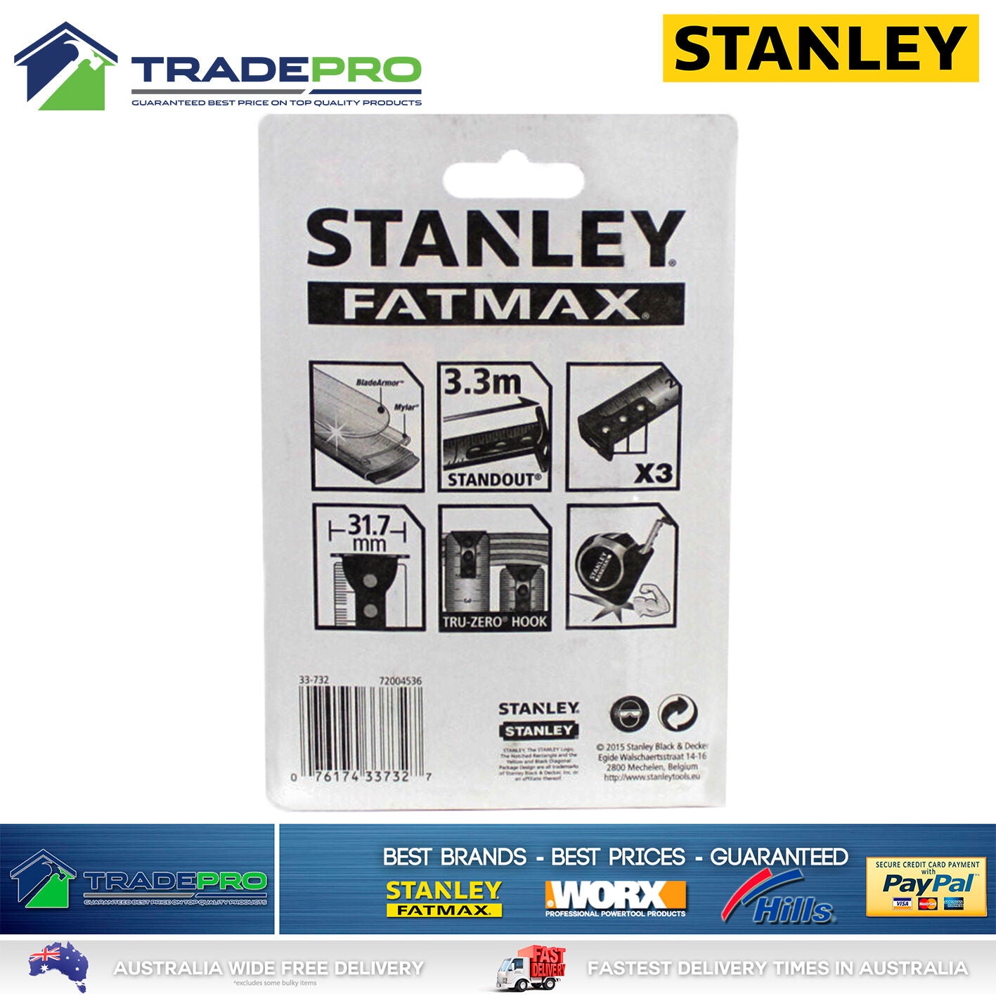 Stanley FatMax 8m Tape Measure Metric NEW MODEL Best Price Fat Max 8Mtr Metre