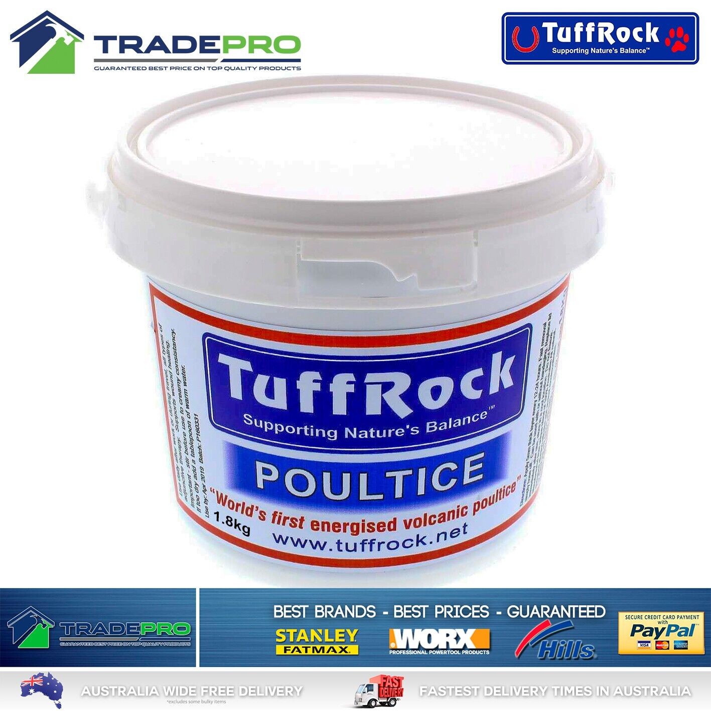Tuffrock Poultice 1.8kg Equine Horse Wound Dressing Swell Healer Recovery PRO
