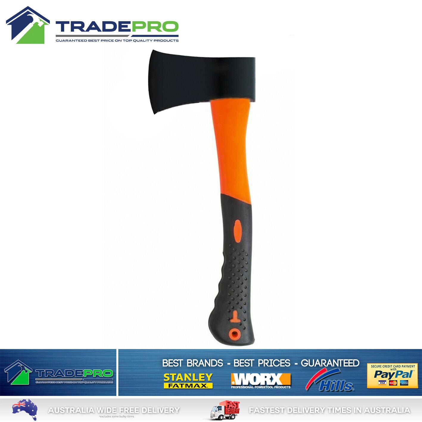 Axe Hatchet 675gm with Fiberglass Handle Quality Firewood Camping Log Splitter