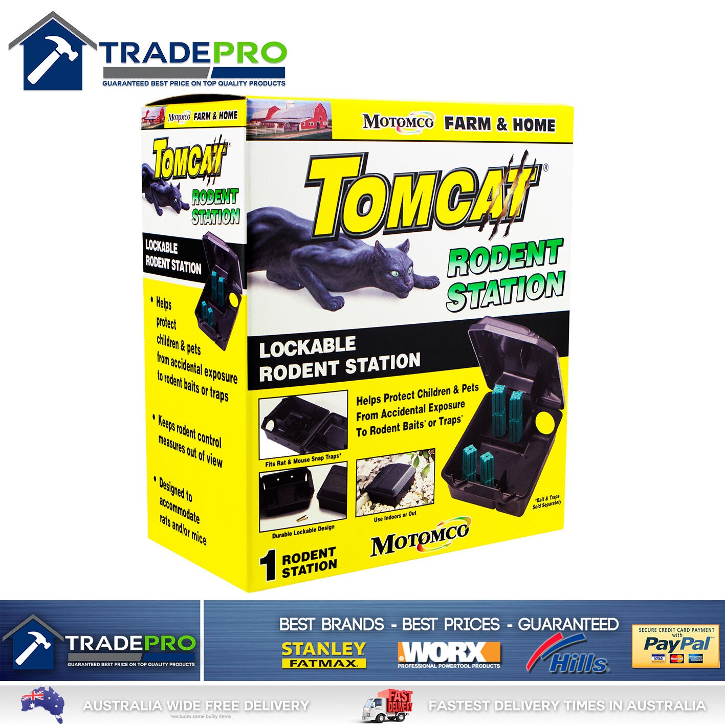Tomcat Rat Bait Station Genuine PRO GRADE USA Lockable Tamper Weather Proof Trap
