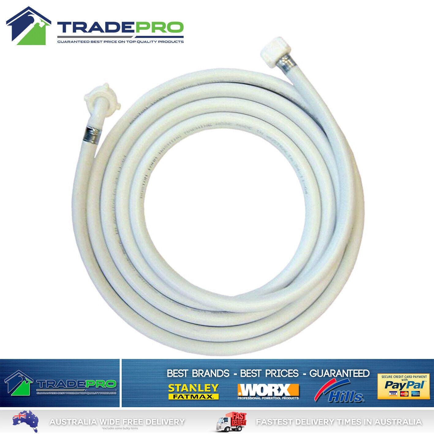 Boston® Universal 4m Washing Machine & Dishwasher Inlet Hose Hot and Cold Water
