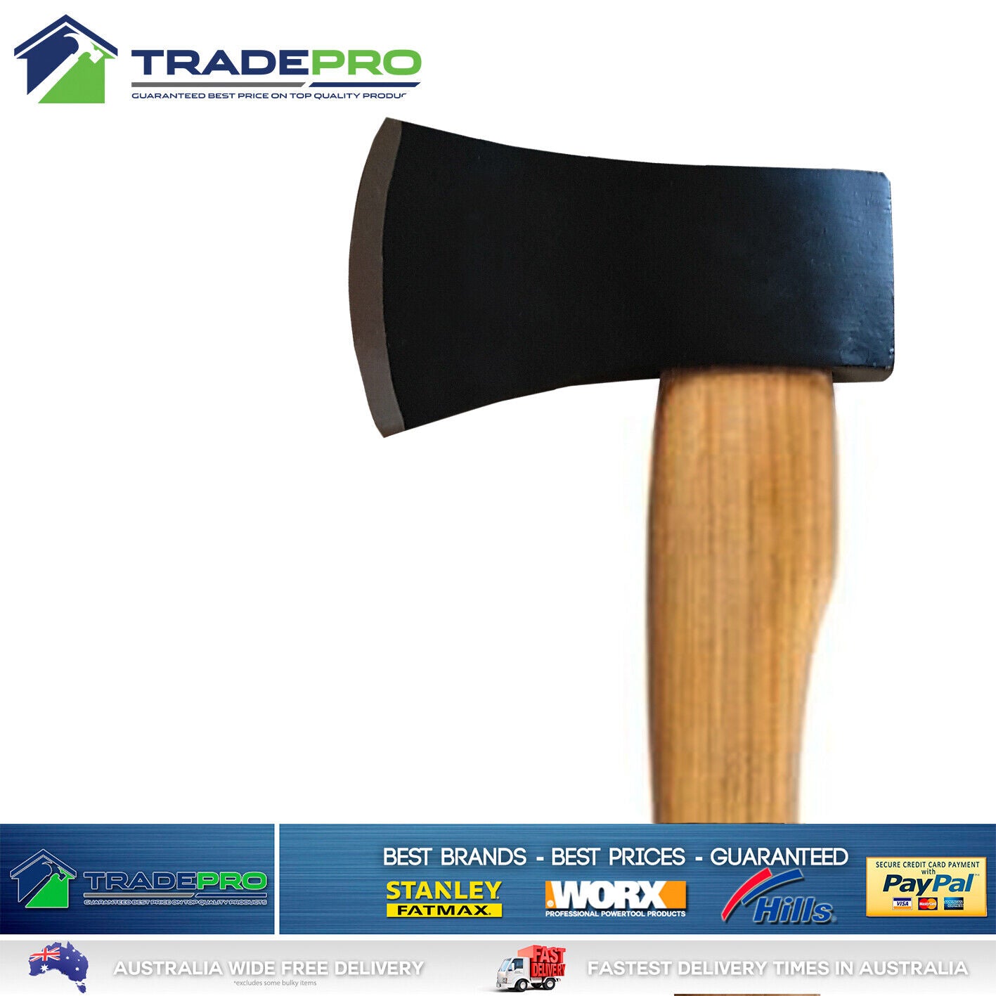 Axe Hatchet 680gm with PRO Hardwood Handle Quality Firewood Camping Log Splitter