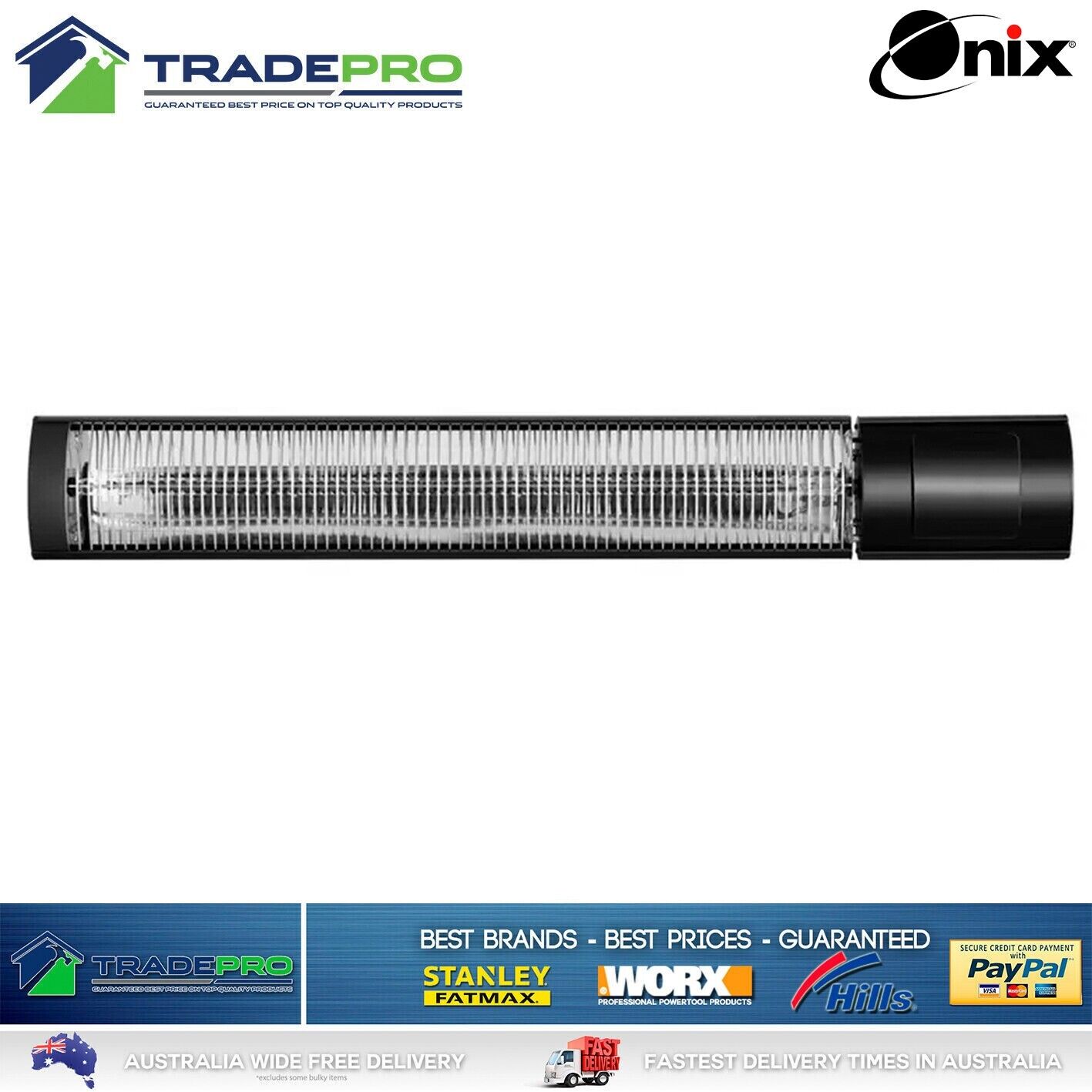 Instant Heat 2000W Strip Heater and Remote Radiant Electric Patio Outdoor Indoor