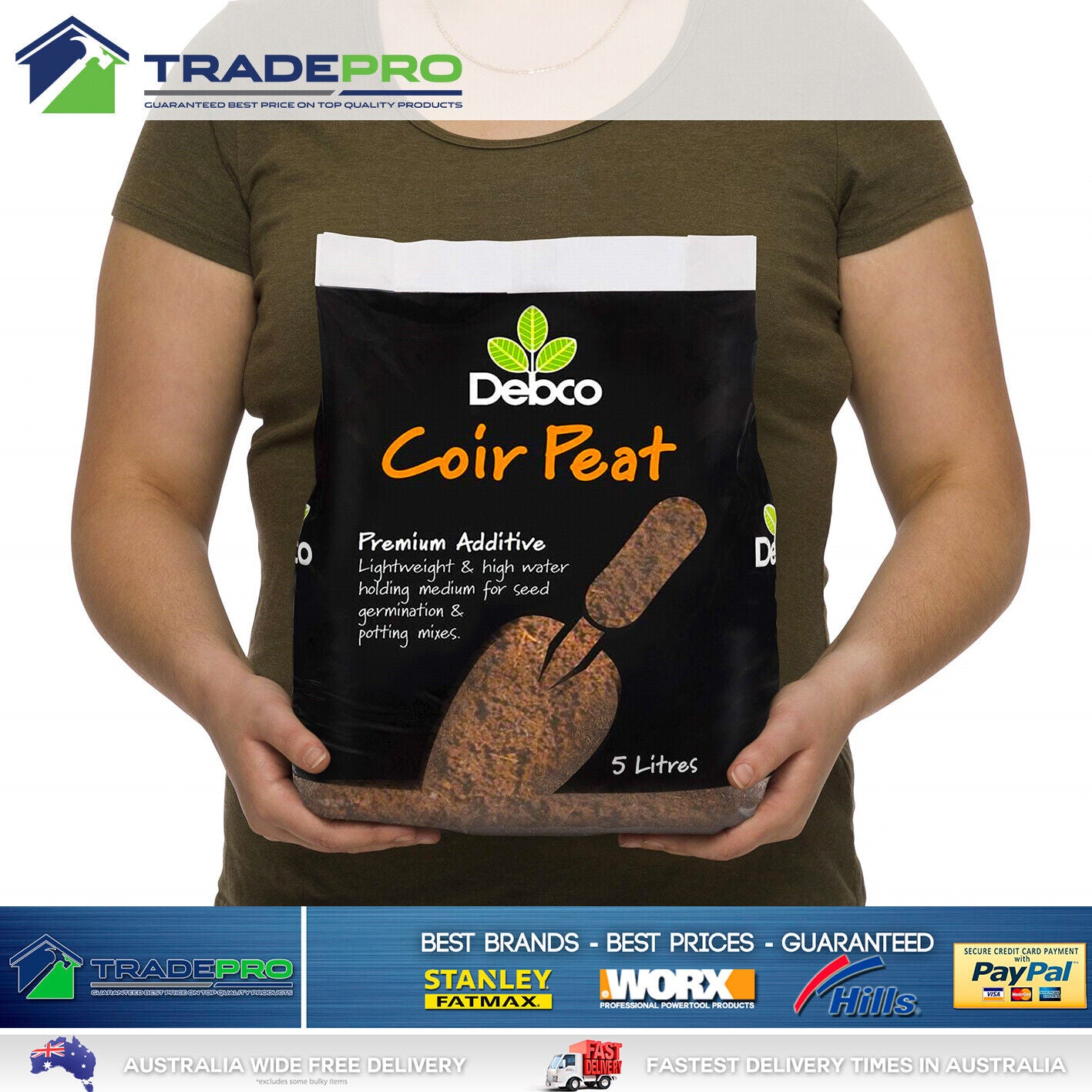 Coir Peat Mulch Seed Raising Premium Debco® 5Ltr Coconut Seedling Potting Mix