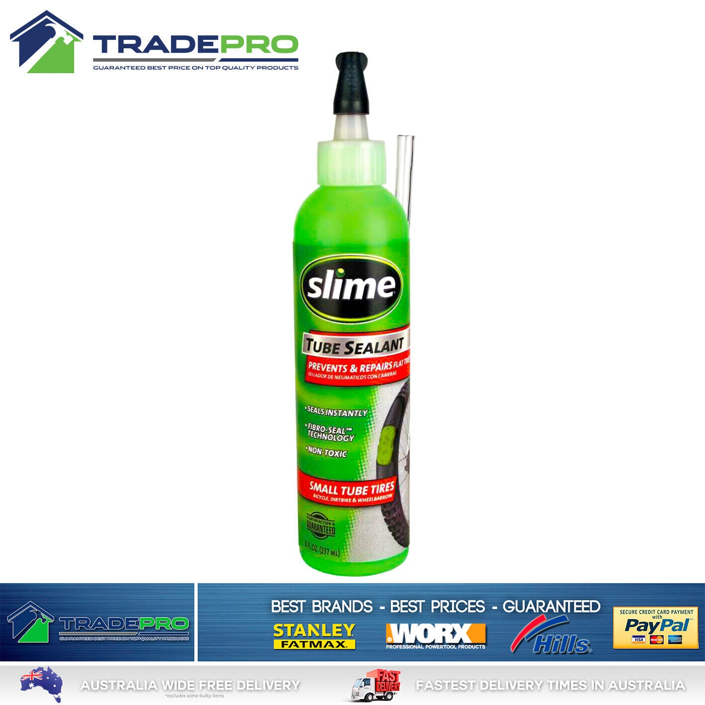 SLIME Bike Tube PRO Sealant Tyre Tire Puncture Repair Solution 8oz 237ml Sealer