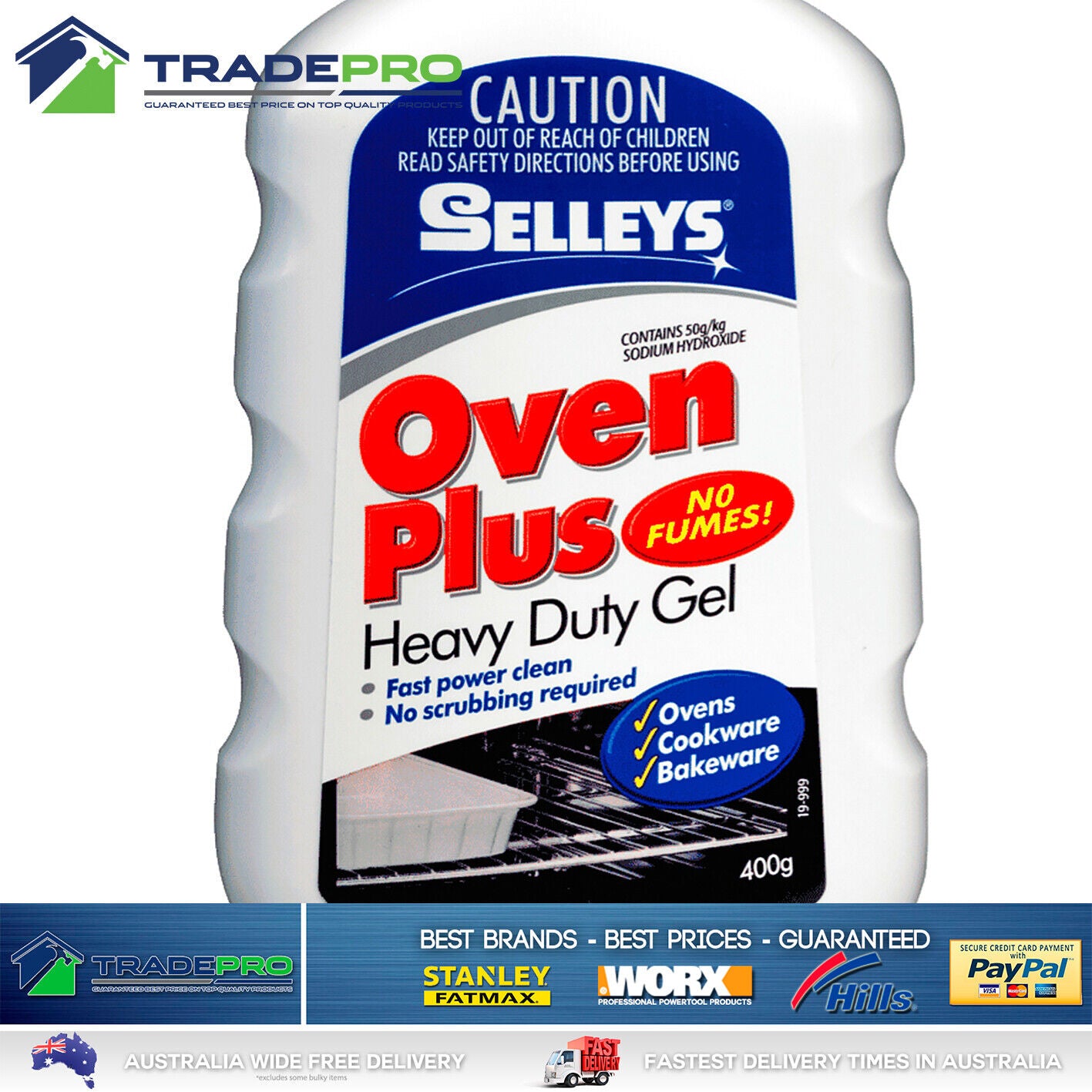 Oven Cleaner Heavy Duty Gel Selleys 400g Oven Plus No Fumes Baking Rack Cleaner