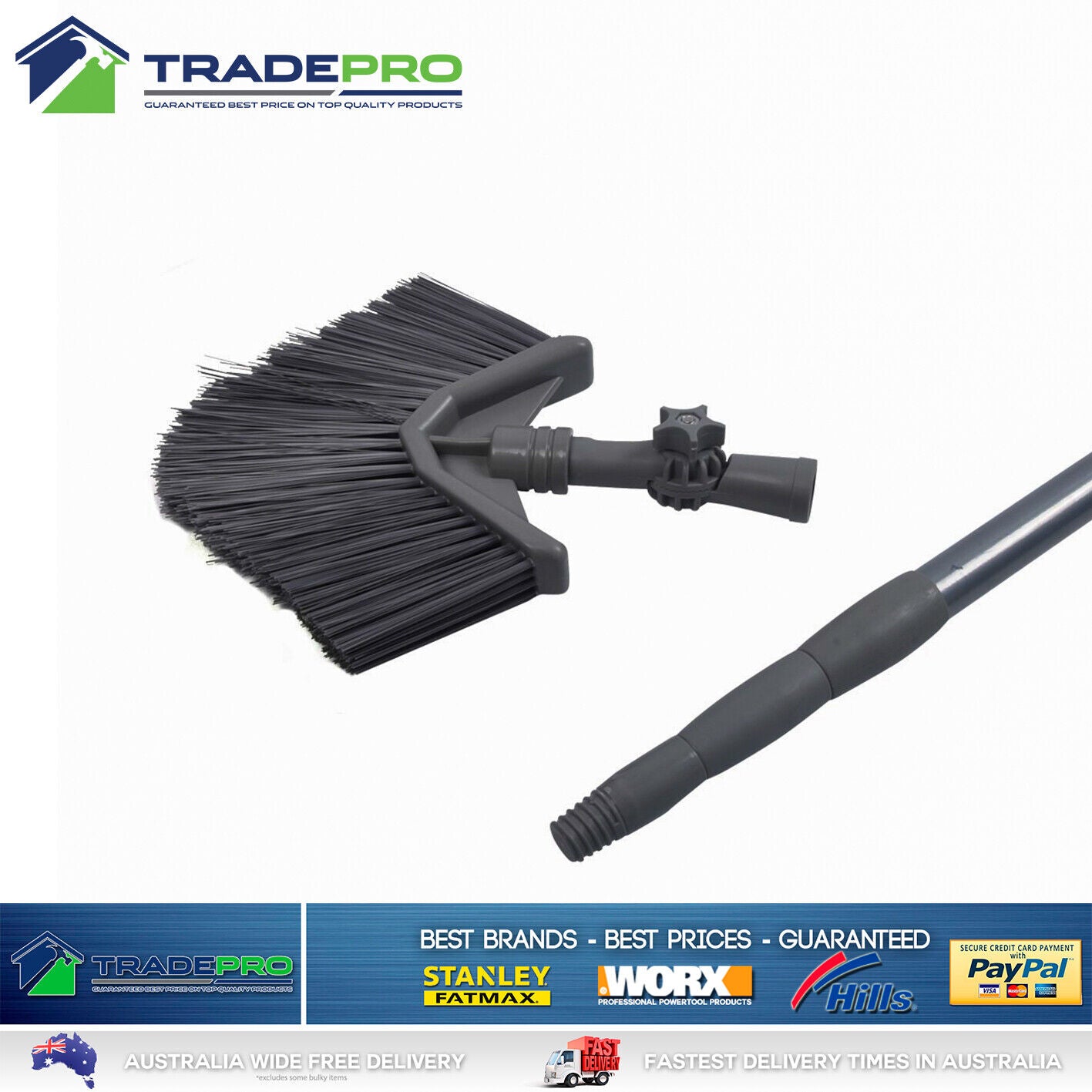 Cobweb Broom 1.4m with Extendable Telescopic Handle Interior Exterior Brush Head