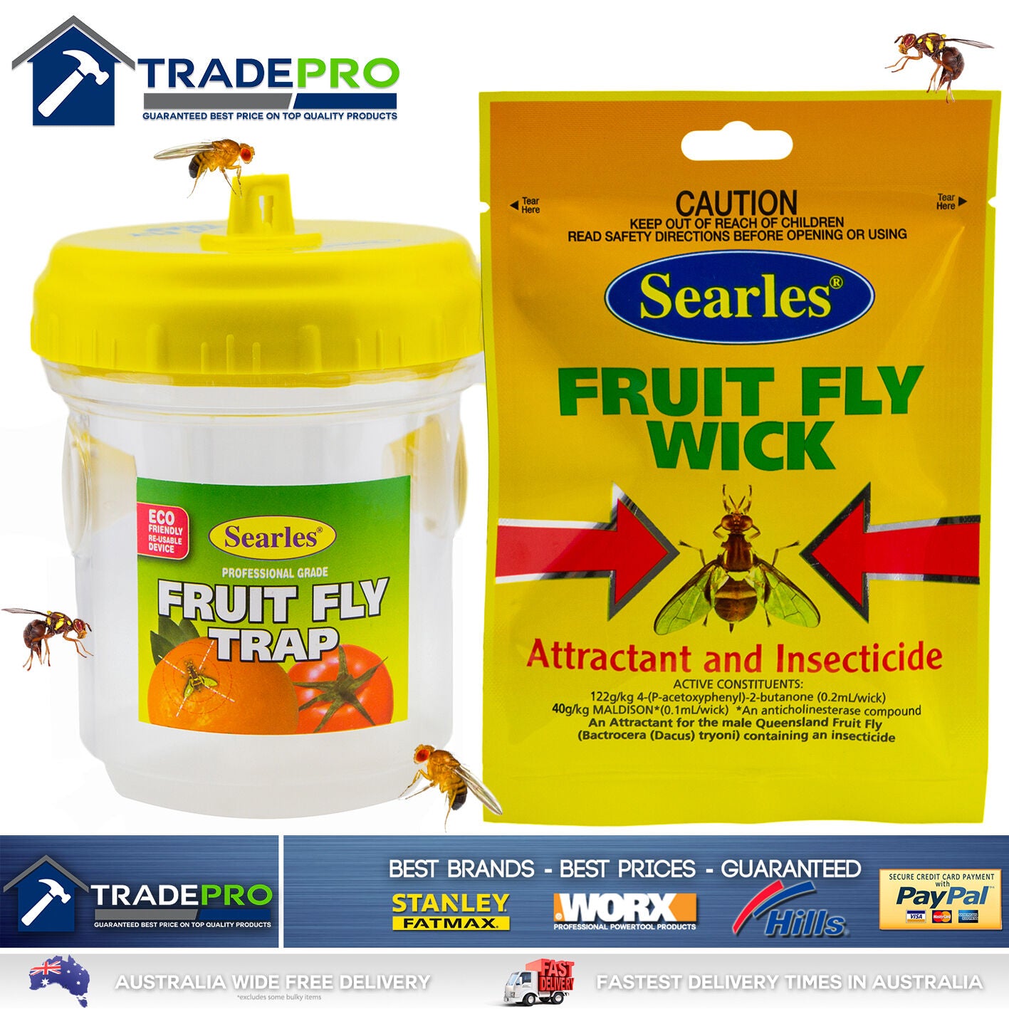 Fruit Fly Trap Searles® Ultimate with Wick Professional Fruit Fly Wasp Catcher