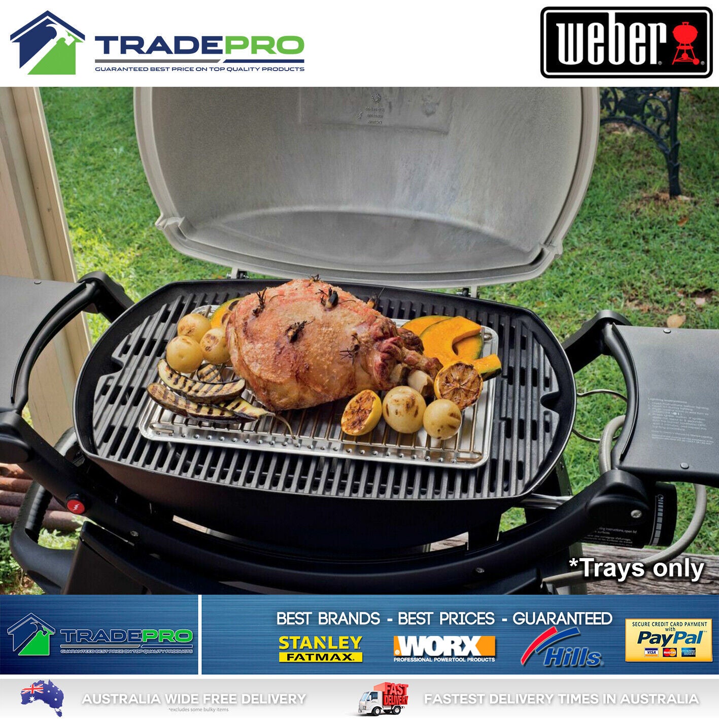 Weber Premium Convection Trays BBQ 10pk for Q2000 Q2200 Roasting Foil Baking PRO