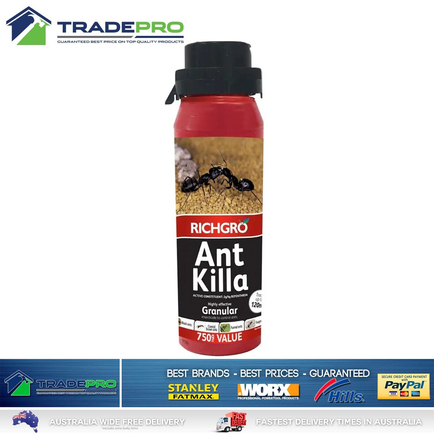 Ant Kill Richgro® PRO Ant Sand 750g Garden Ants Home Pest Control Killer Barrier
